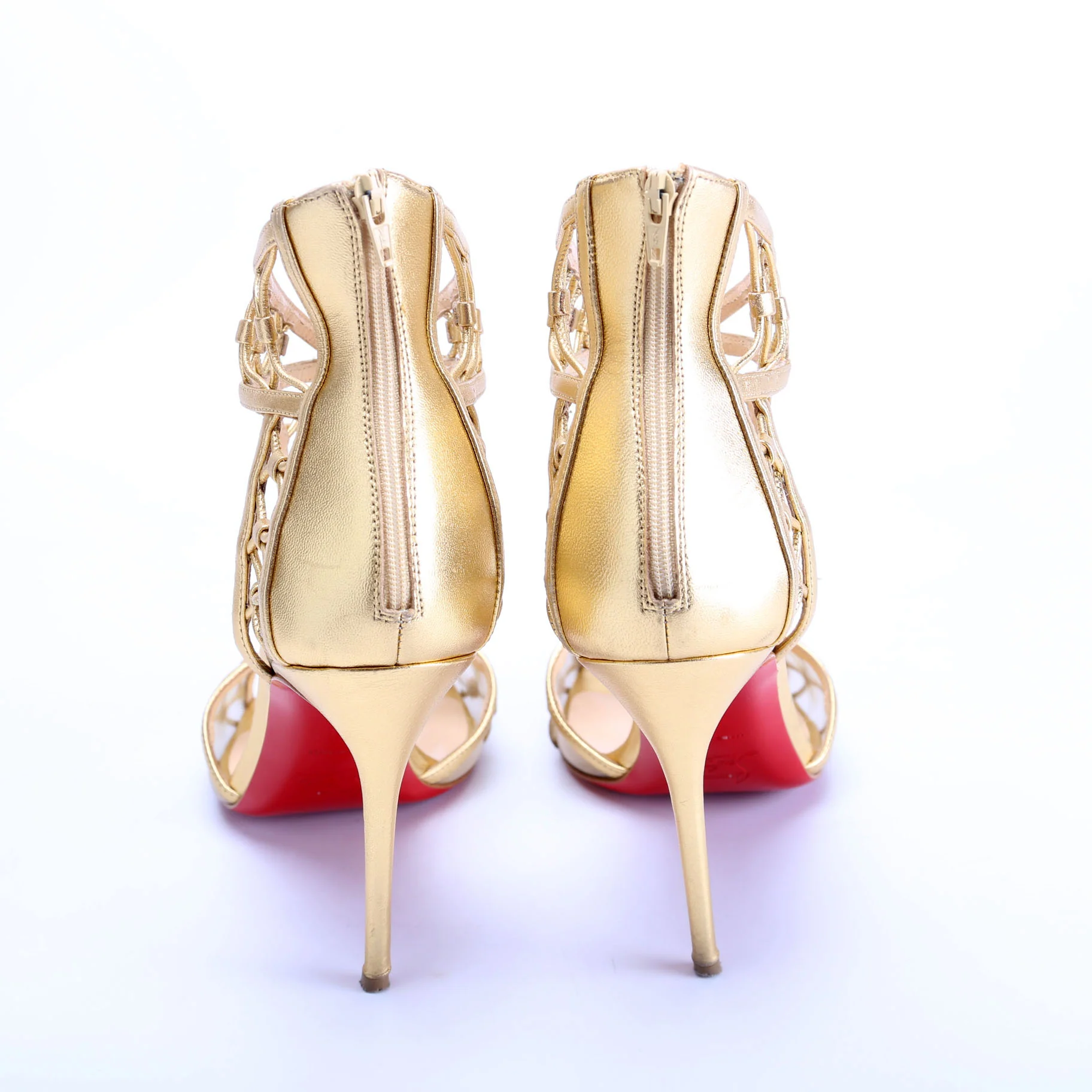 Martha Lattice Pumps Size 38 Gold - Image 4