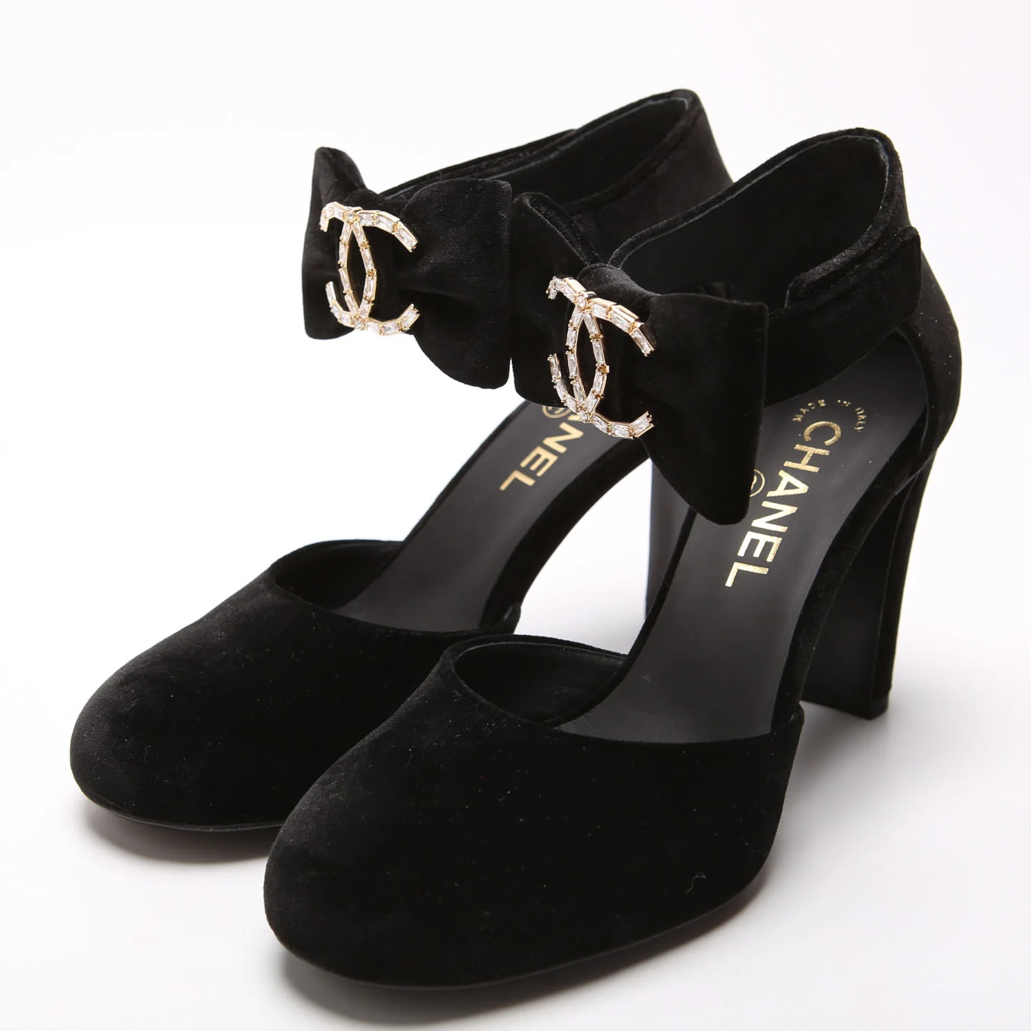 Mary - Jane Velvet Bow Pumps Size 36.5 Black - Image 2