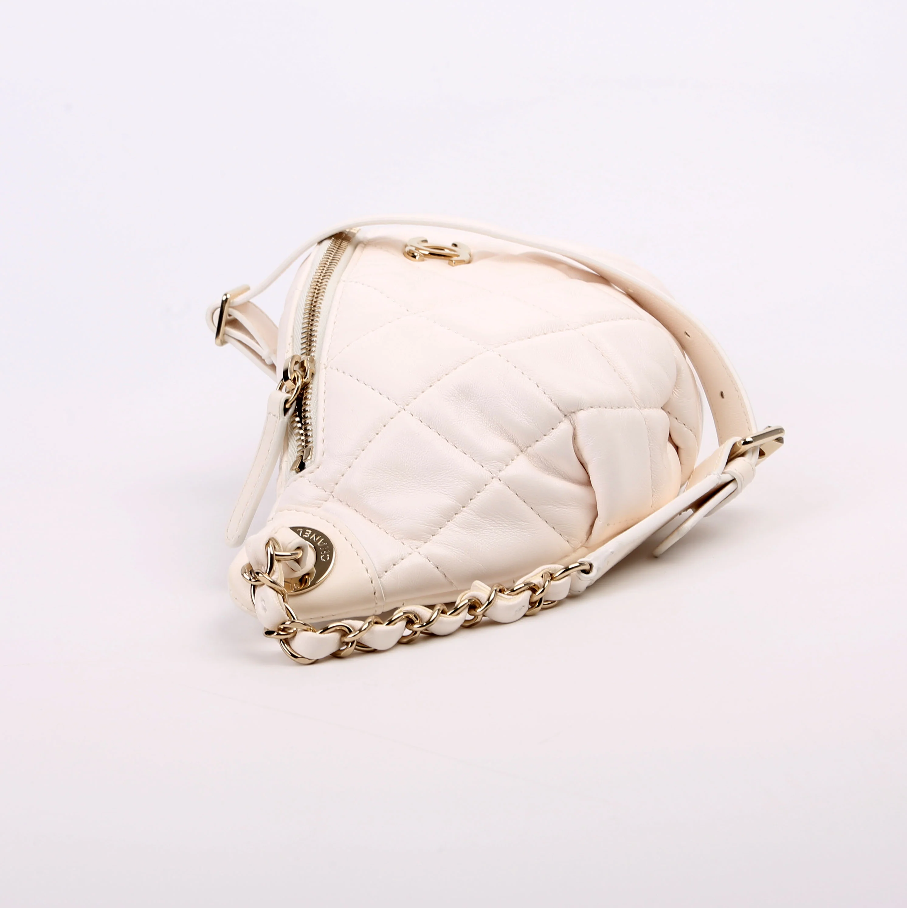 Matelasse Waist Chain Lambskin RFID White - Image 4