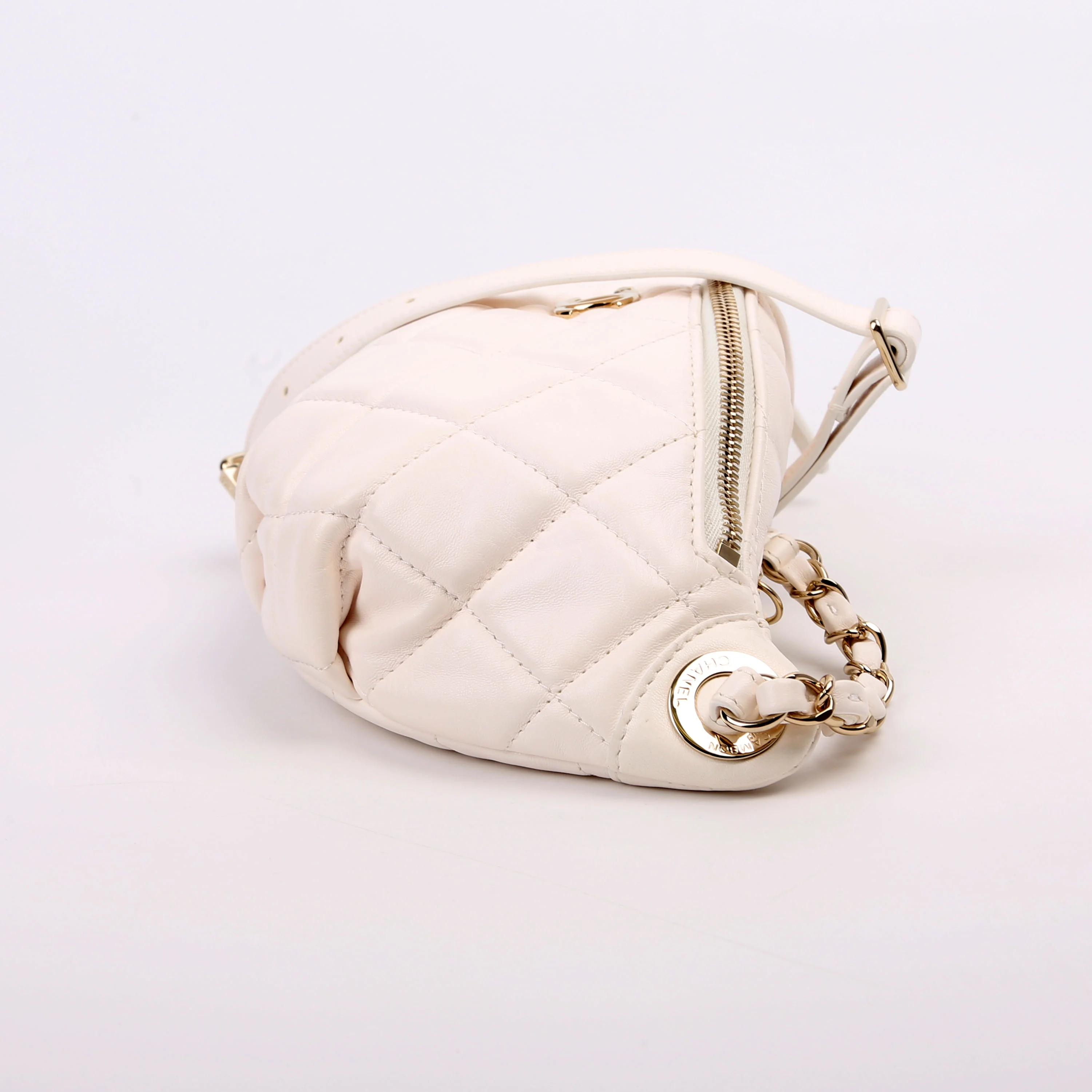 Matelasse Waist Chain Lambskin RFID White - Image 5