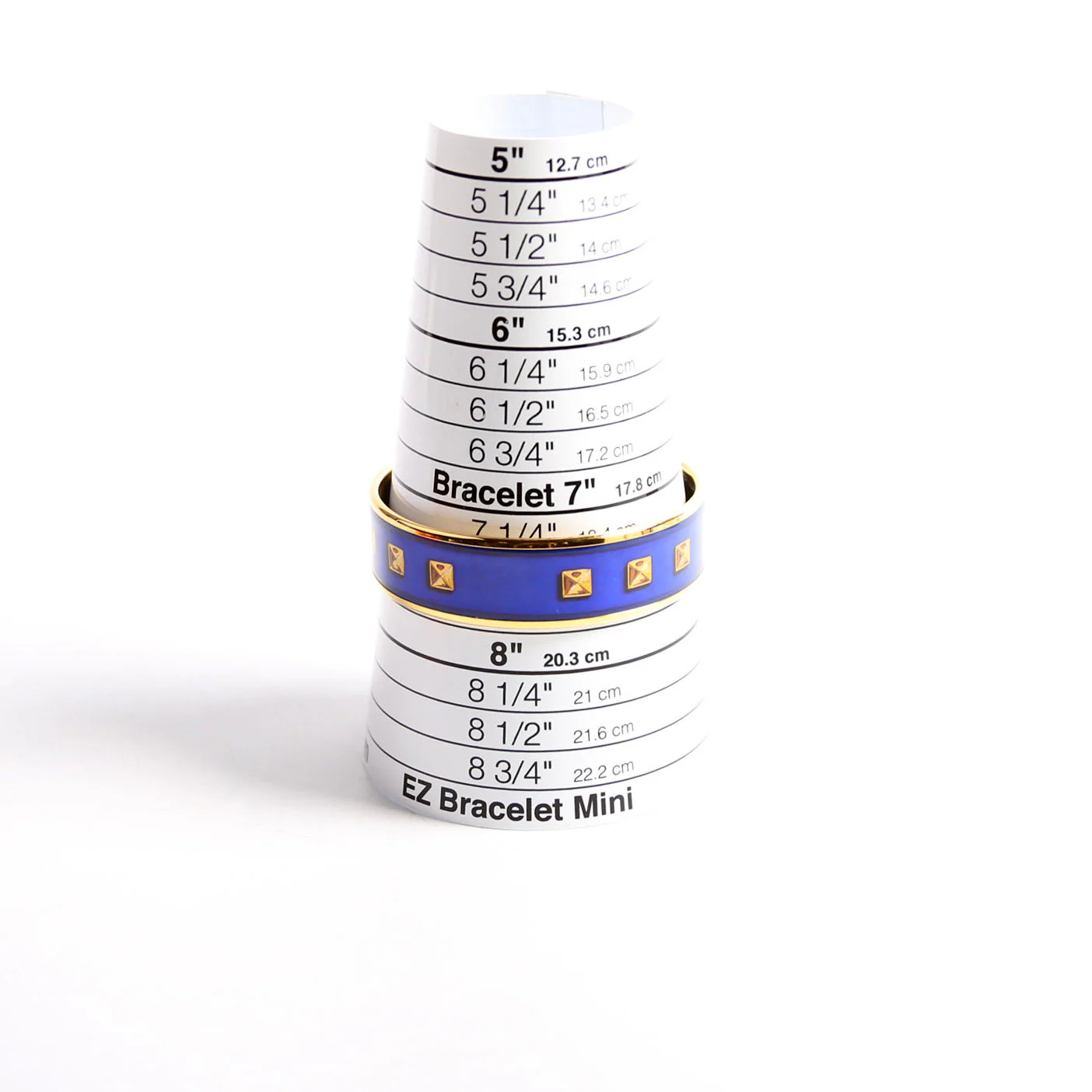 Medor Printed Enamel Wide Bangle Gold/Blue - Image 4