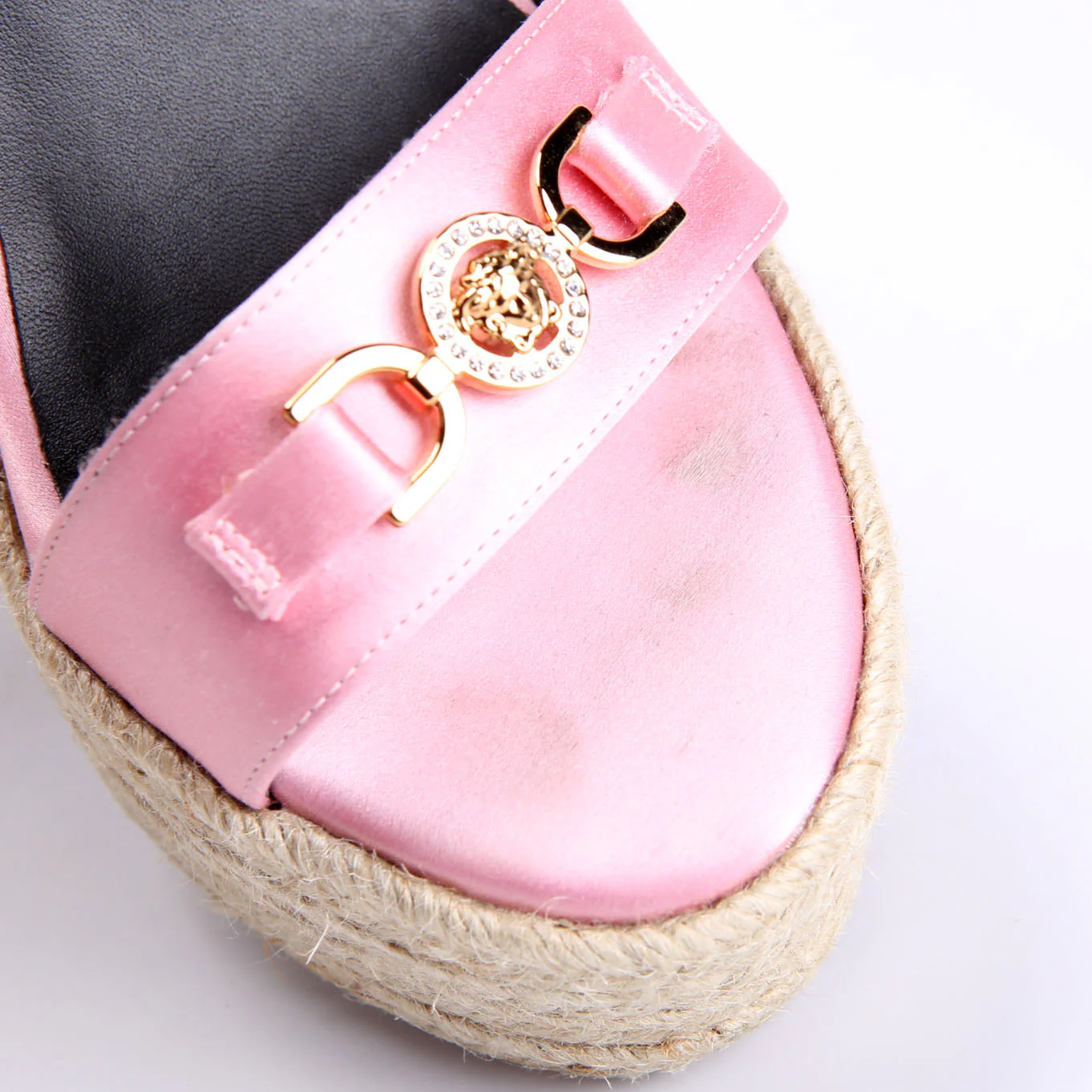 Medusa '95 Satin Espadrille Wedges Size 36 Pink - Image 7