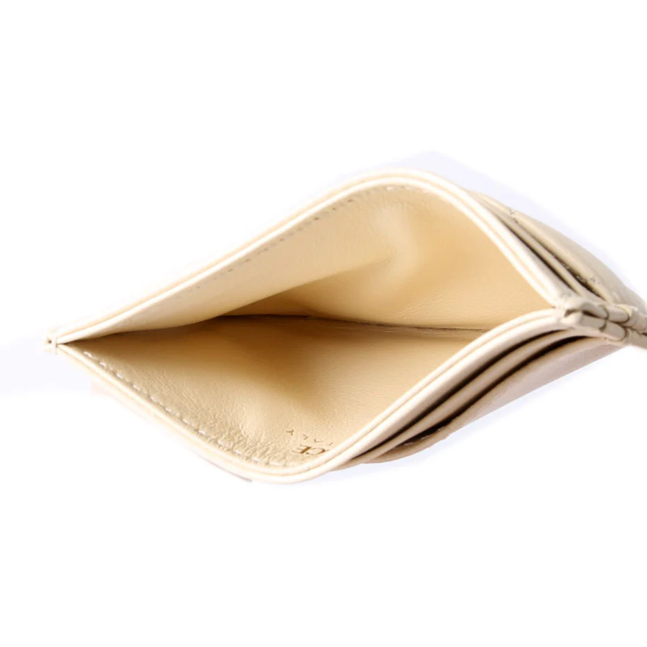 Medusa Biggie Quilted Leather Card Holder Cream - Image 11