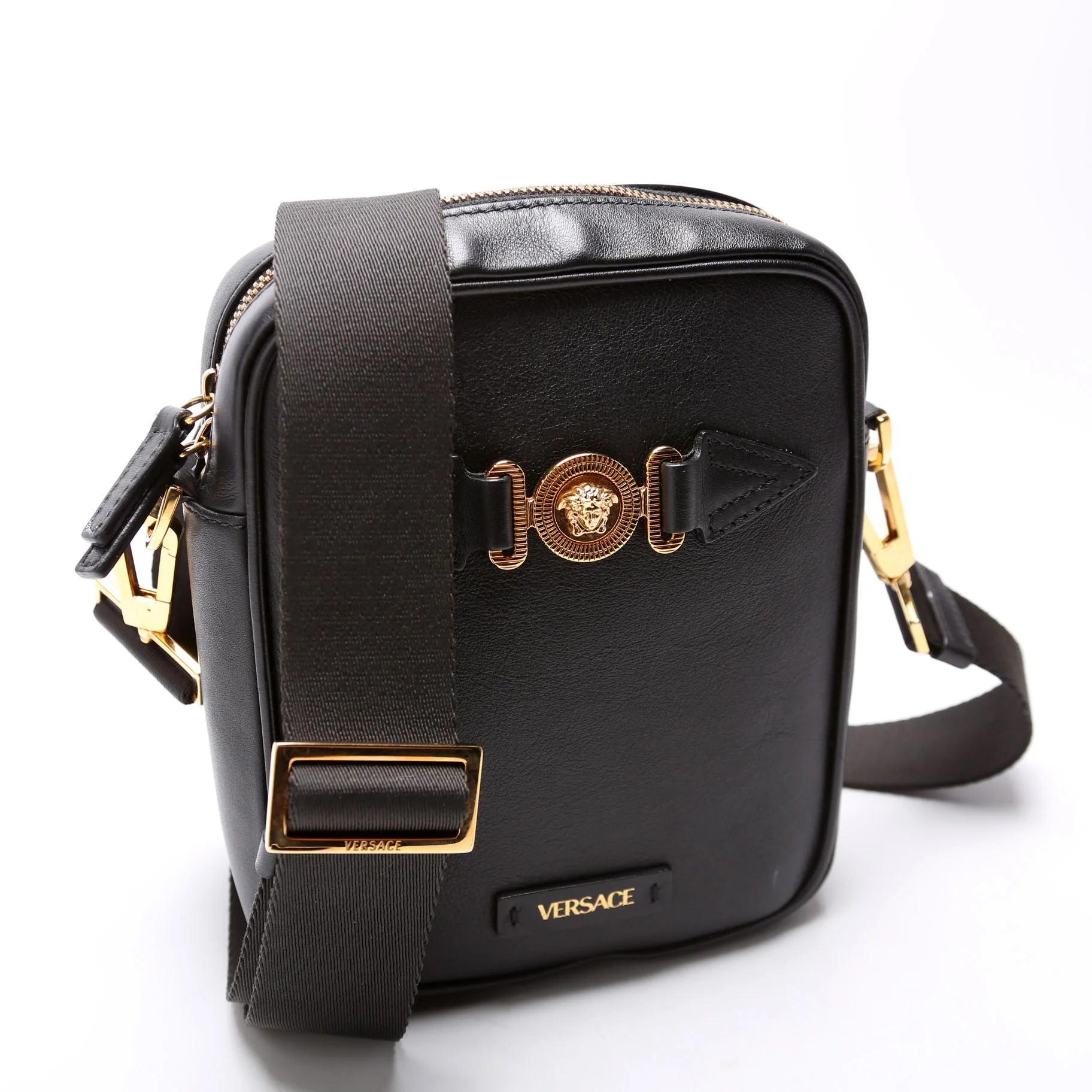 Medusa Biggie Small Crossbody Leather Black - Image 2