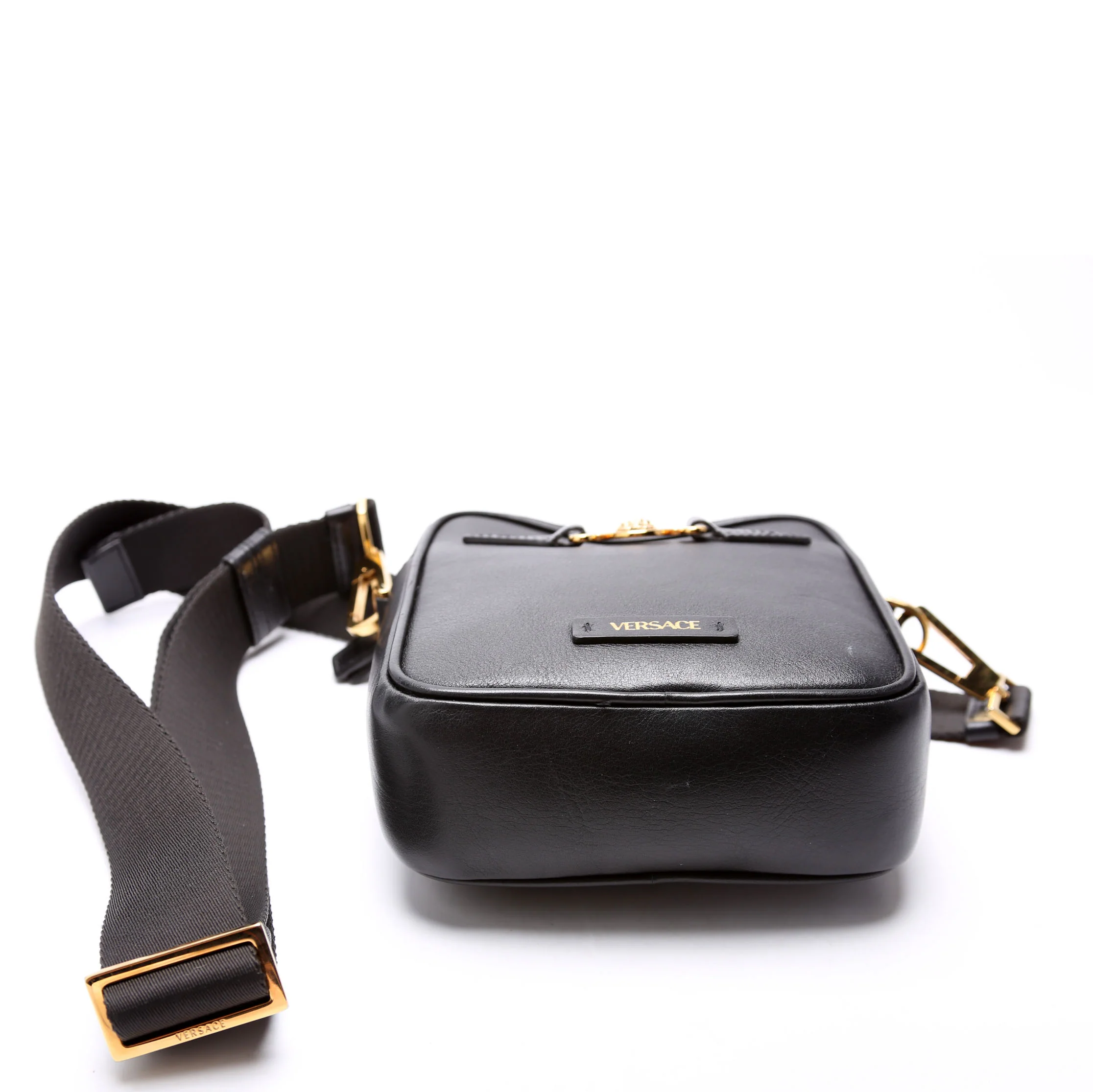 Medusa Biggie Small Crossbody Leather Black - Image 4