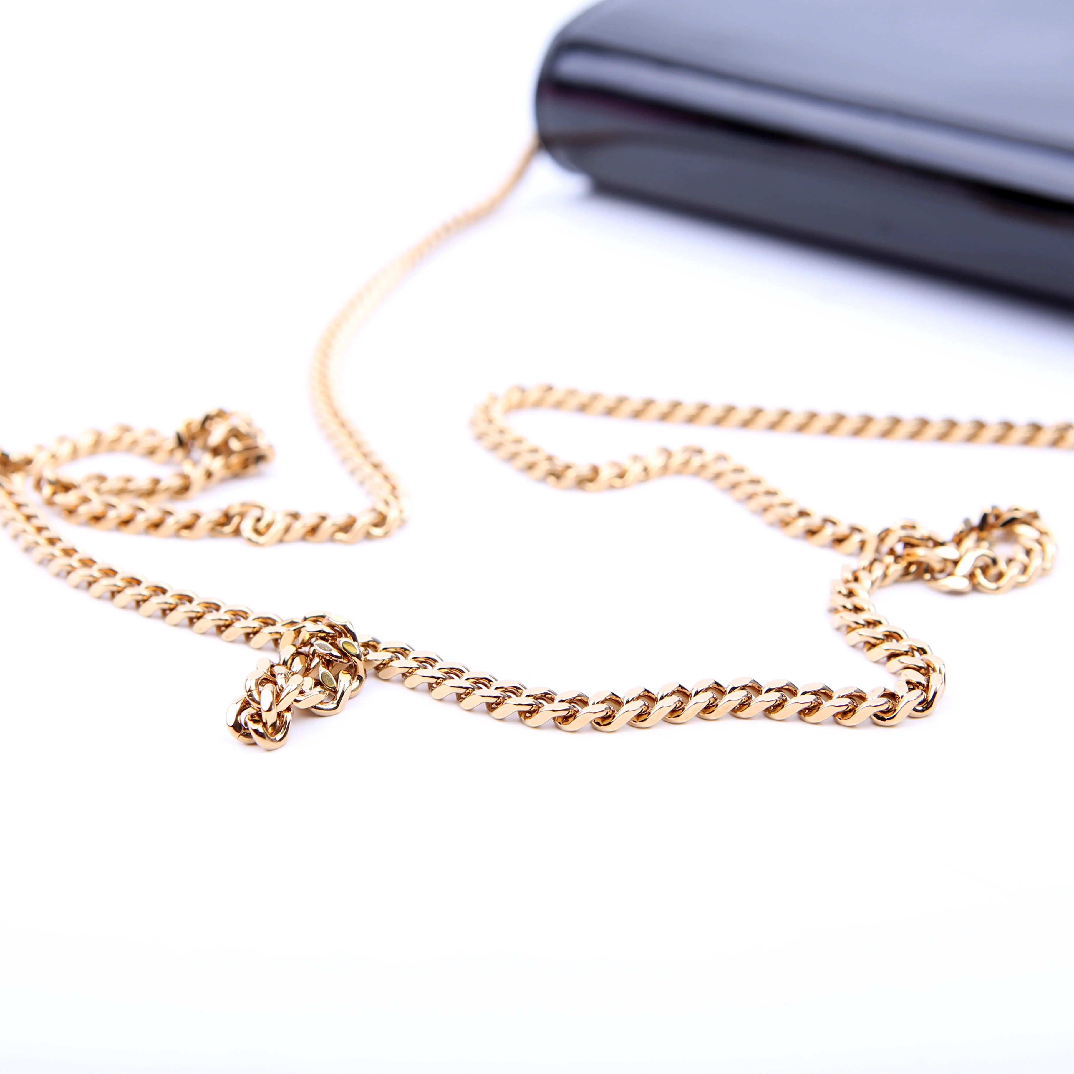 Medusa Clutch with Chain Patent Black - Image 8