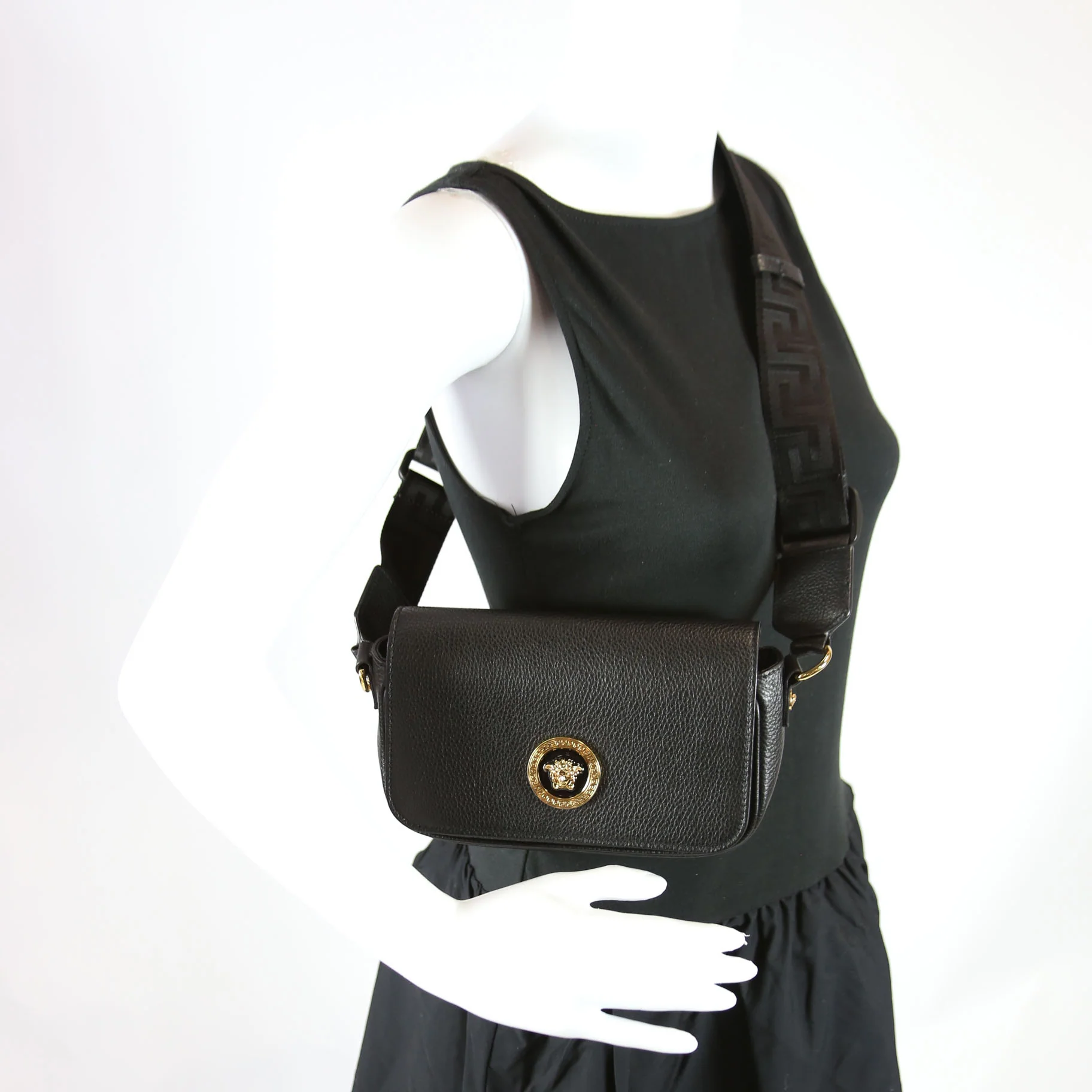 Medusa Flap Crossbody Black - Image 10
