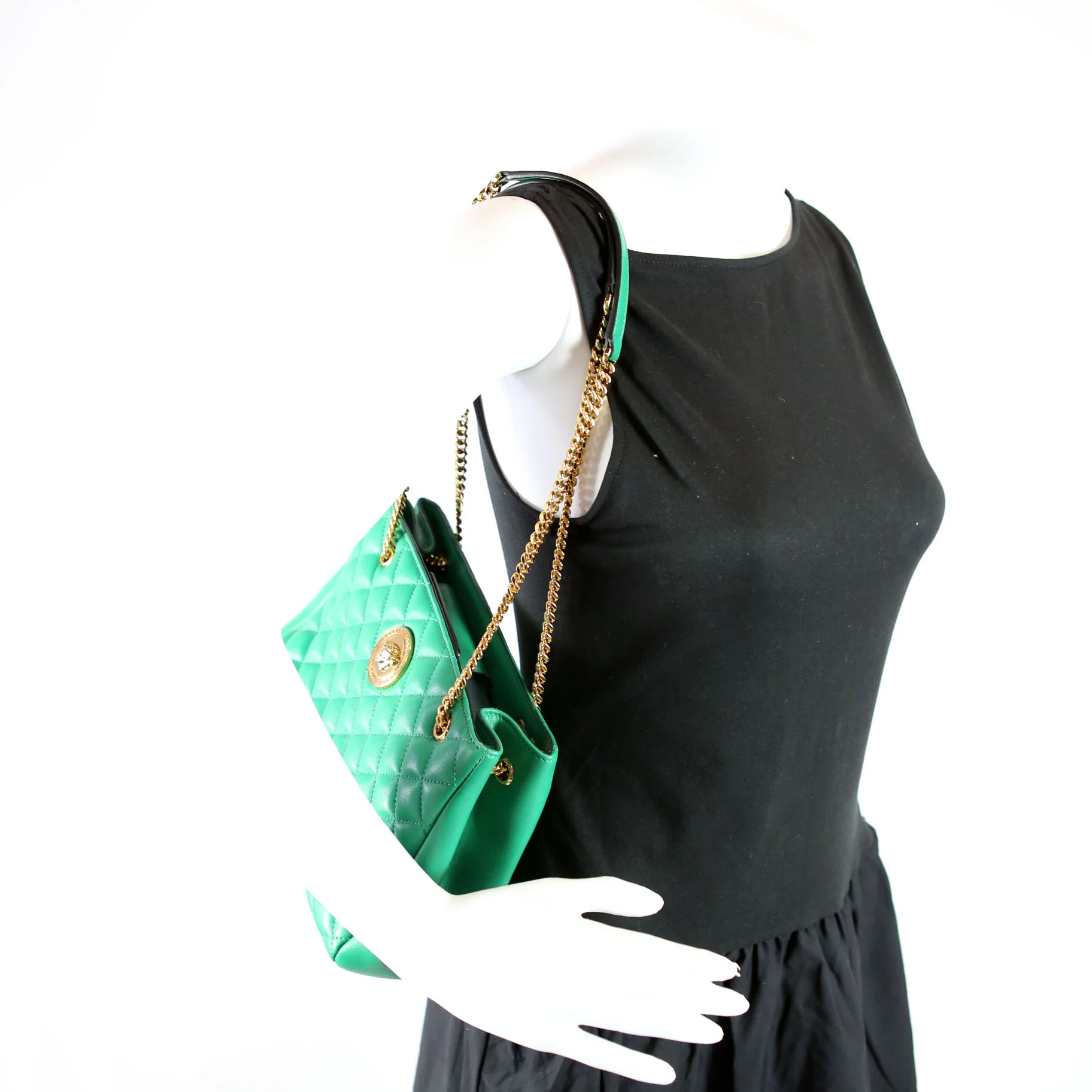 Medusa Icon Small Chain Tote Green - Image 13
