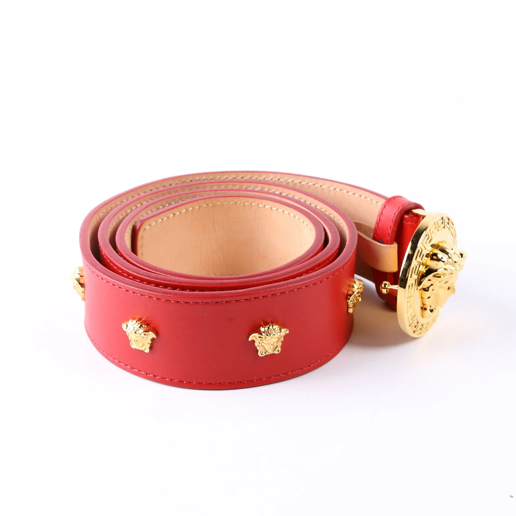 Medusa Leather Belt Size 90/36 Red - Image 4