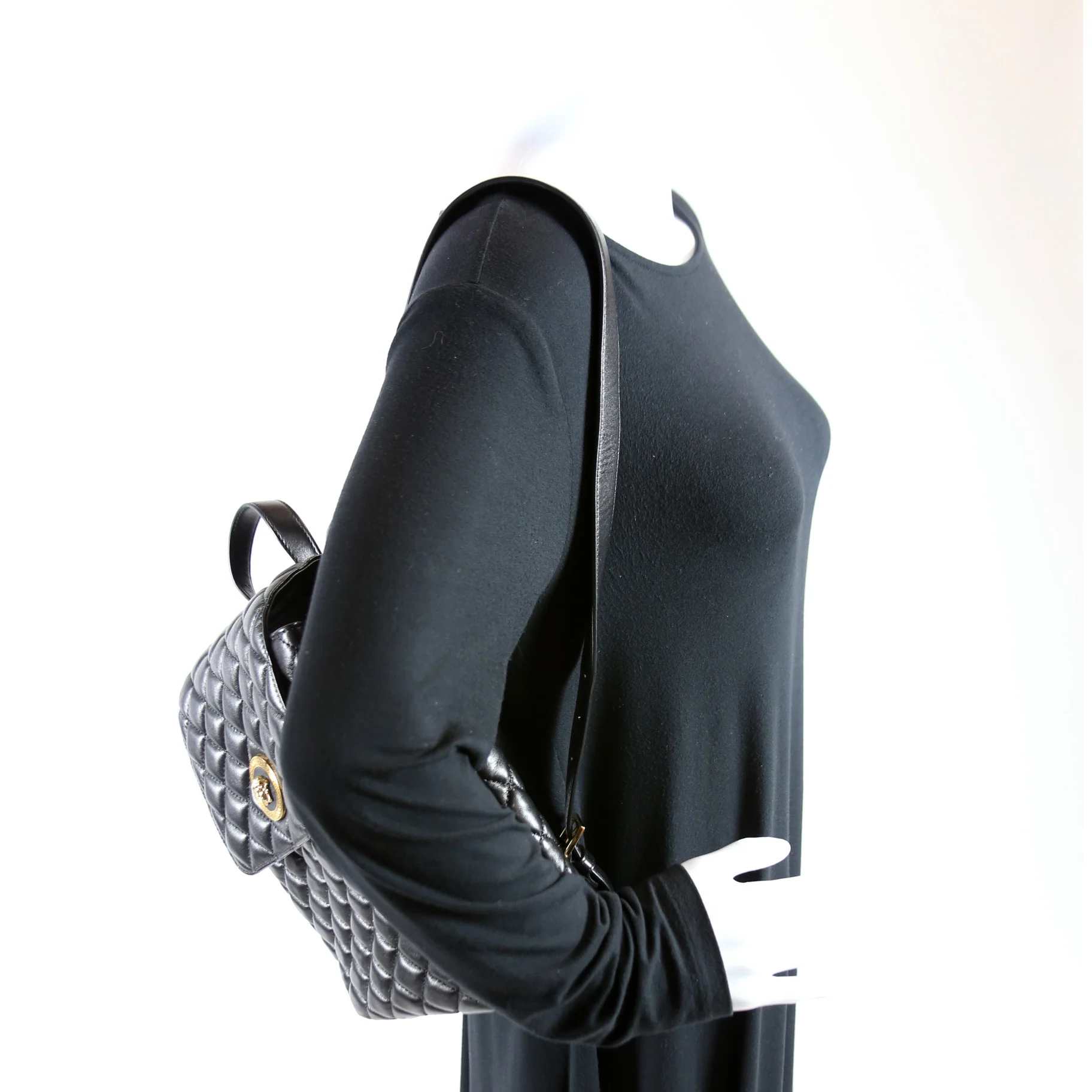 Medusa Quilted Leather Small Backpack - Image 9