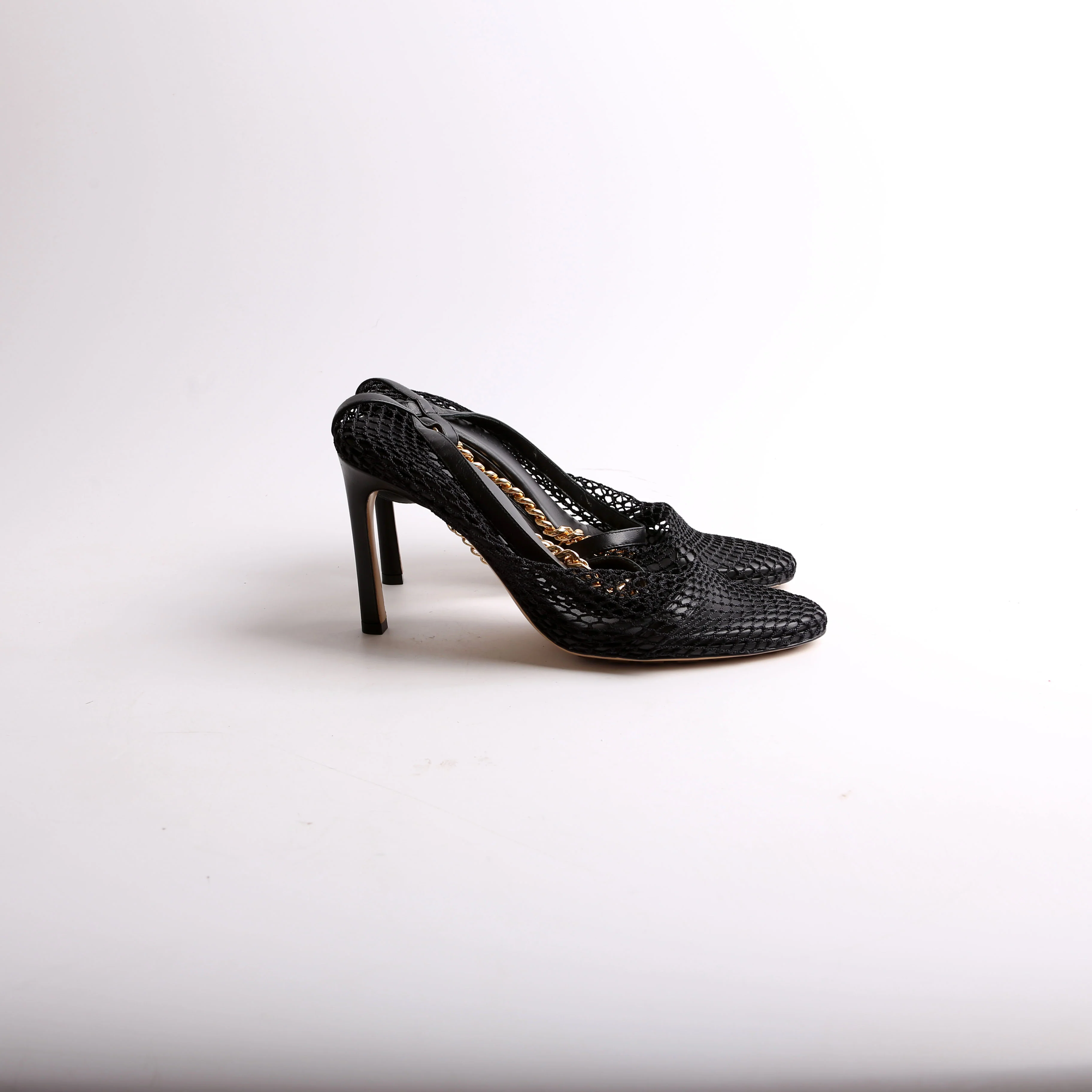Mesh Chunky Chain Sandal Heels Size 37 - Image 5