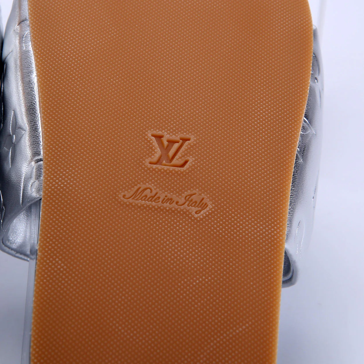Metallic Monogram Platform Slides Size 39 - Image 6