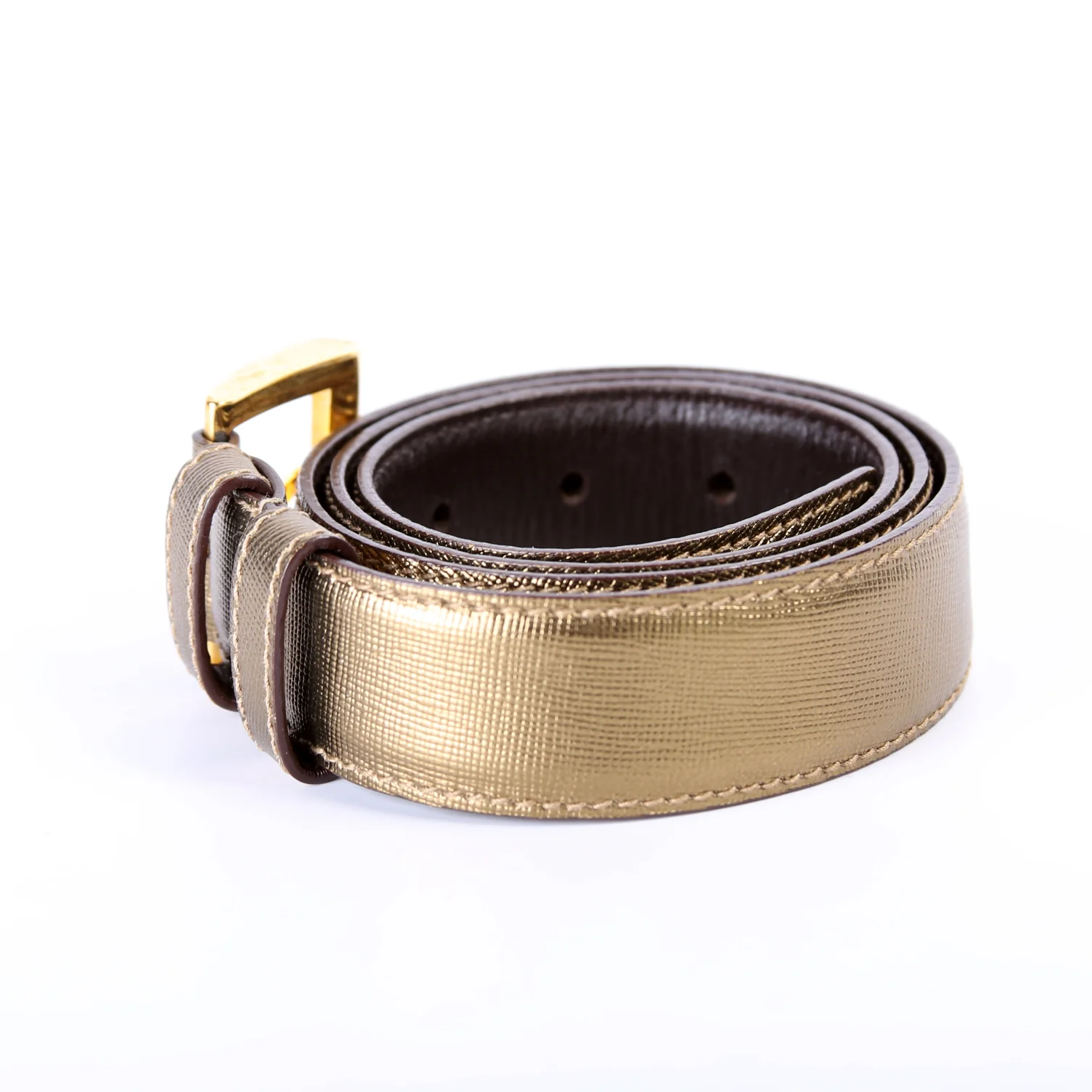 Metallic Saffiano Belt Size 80/32 - Image 2