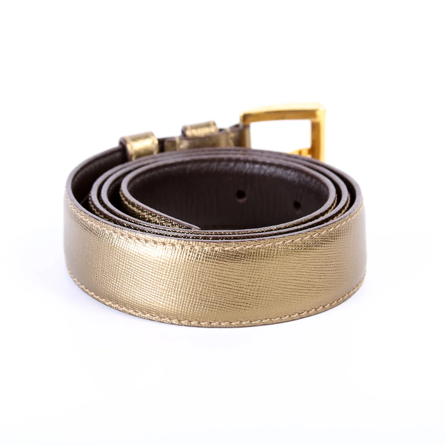 Metallic Saffiano Belt Size 80/32 - Image 3