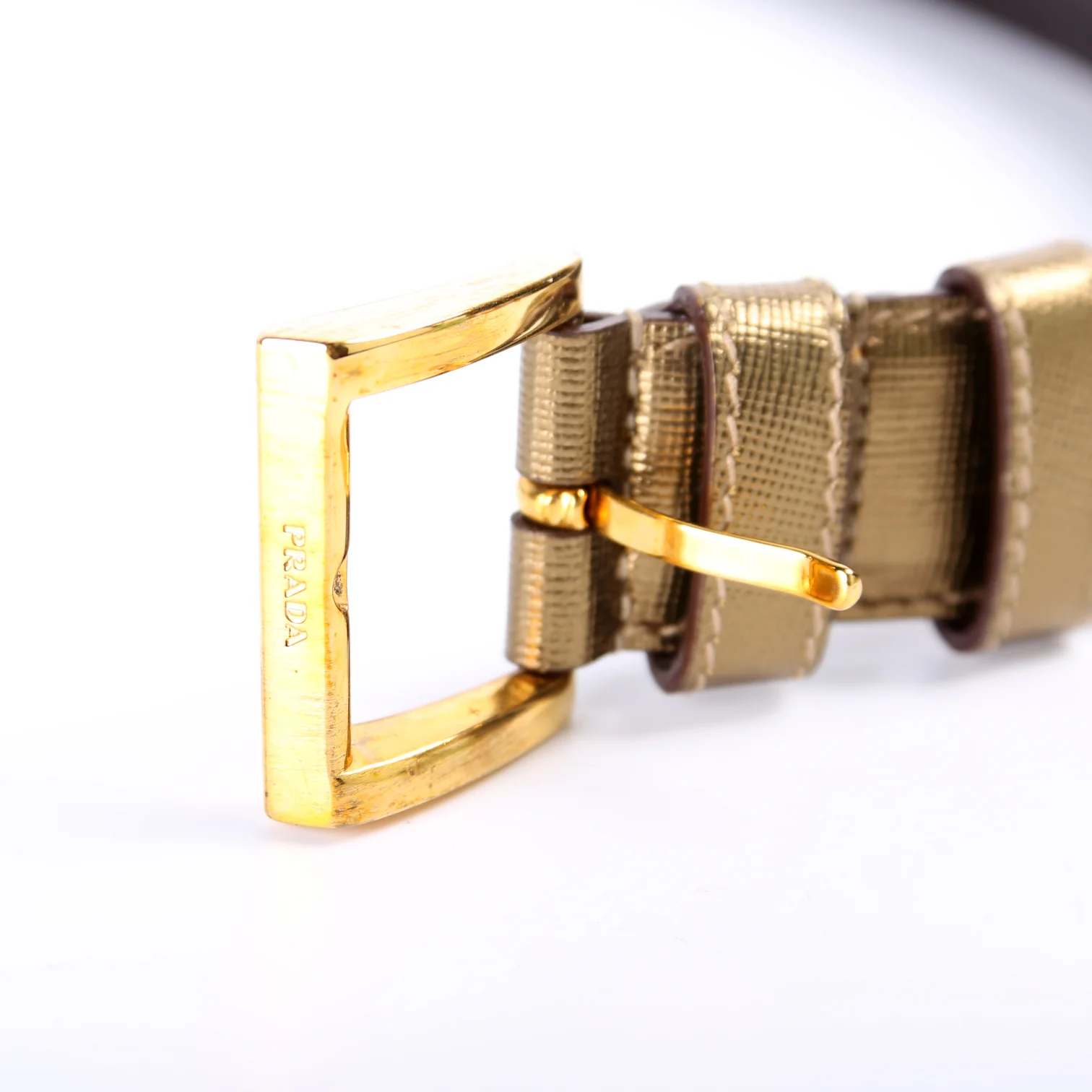 Metallic Saffiano Belt Size 80/32 - Image 8