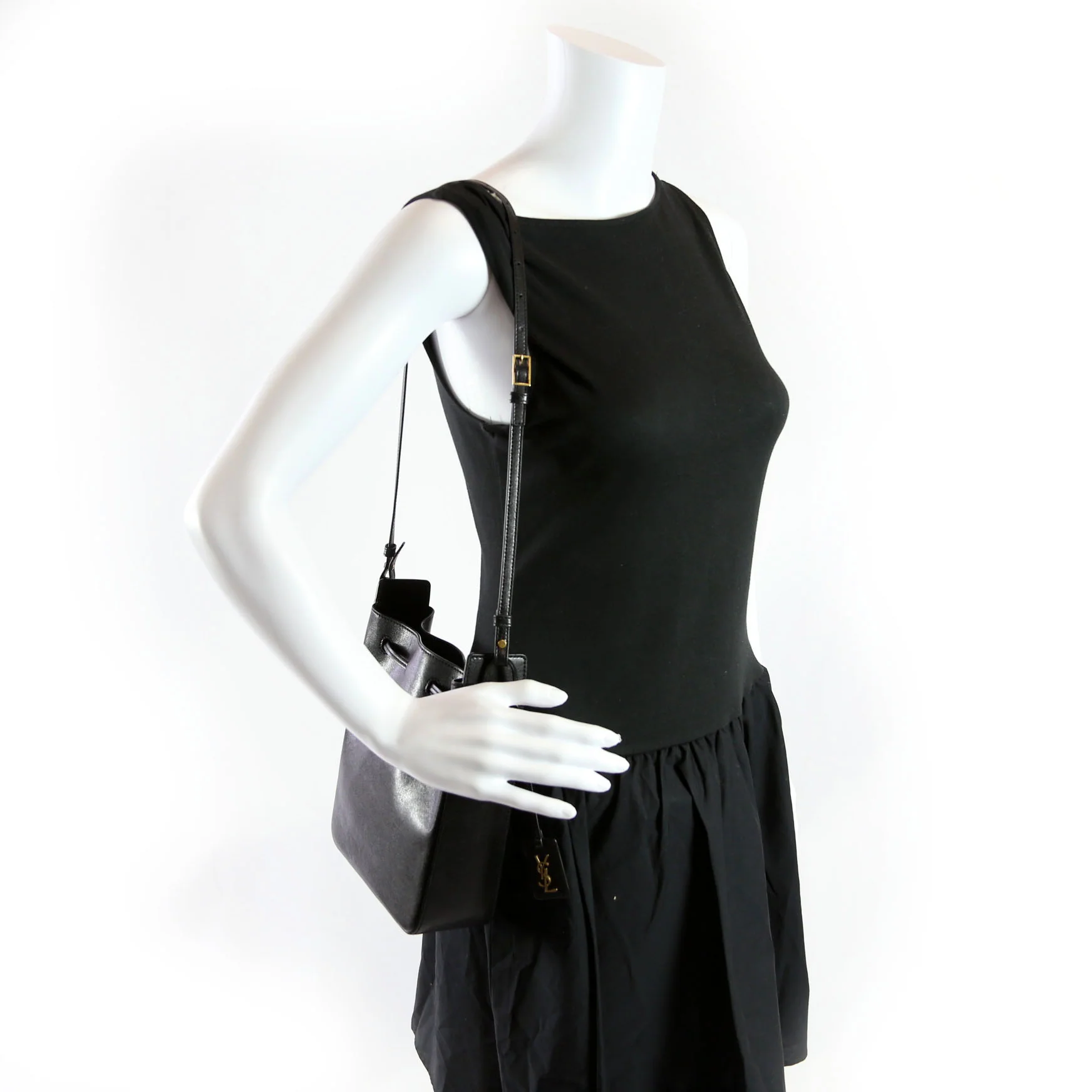 Mini Bucket Calfskin 817386 Black - Image 13
