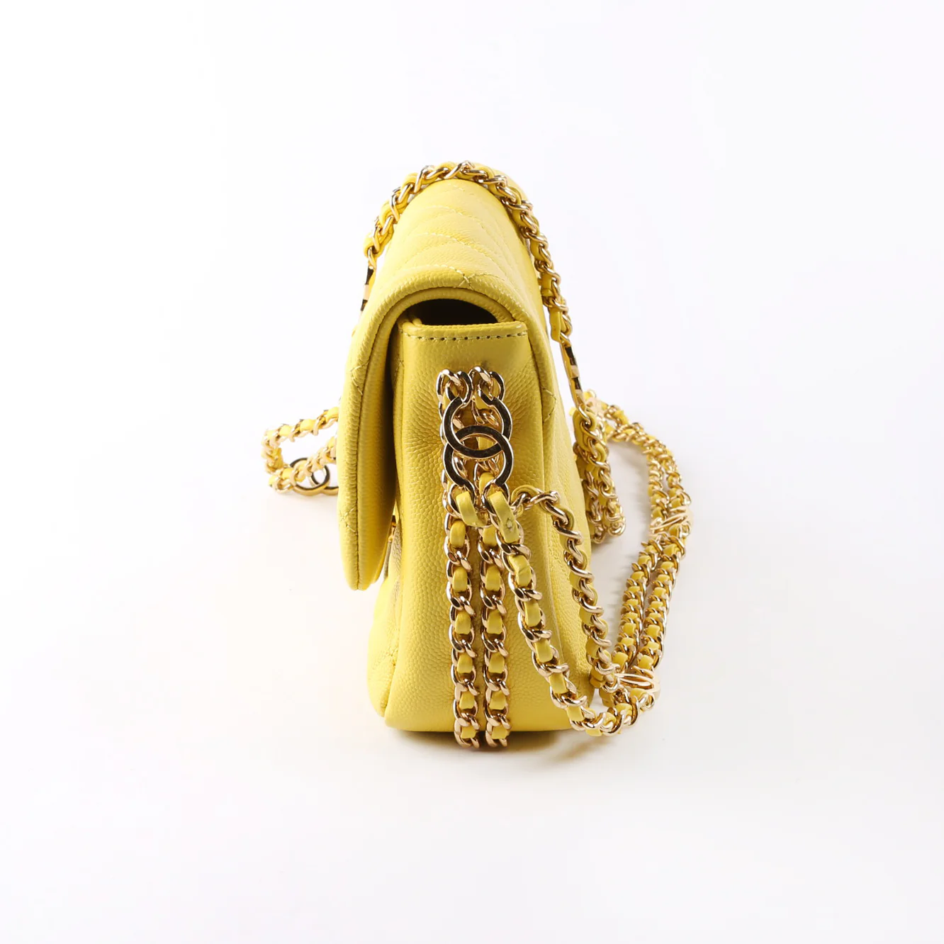Mini CC You Flap Caviar RFID Yellow - Image 4