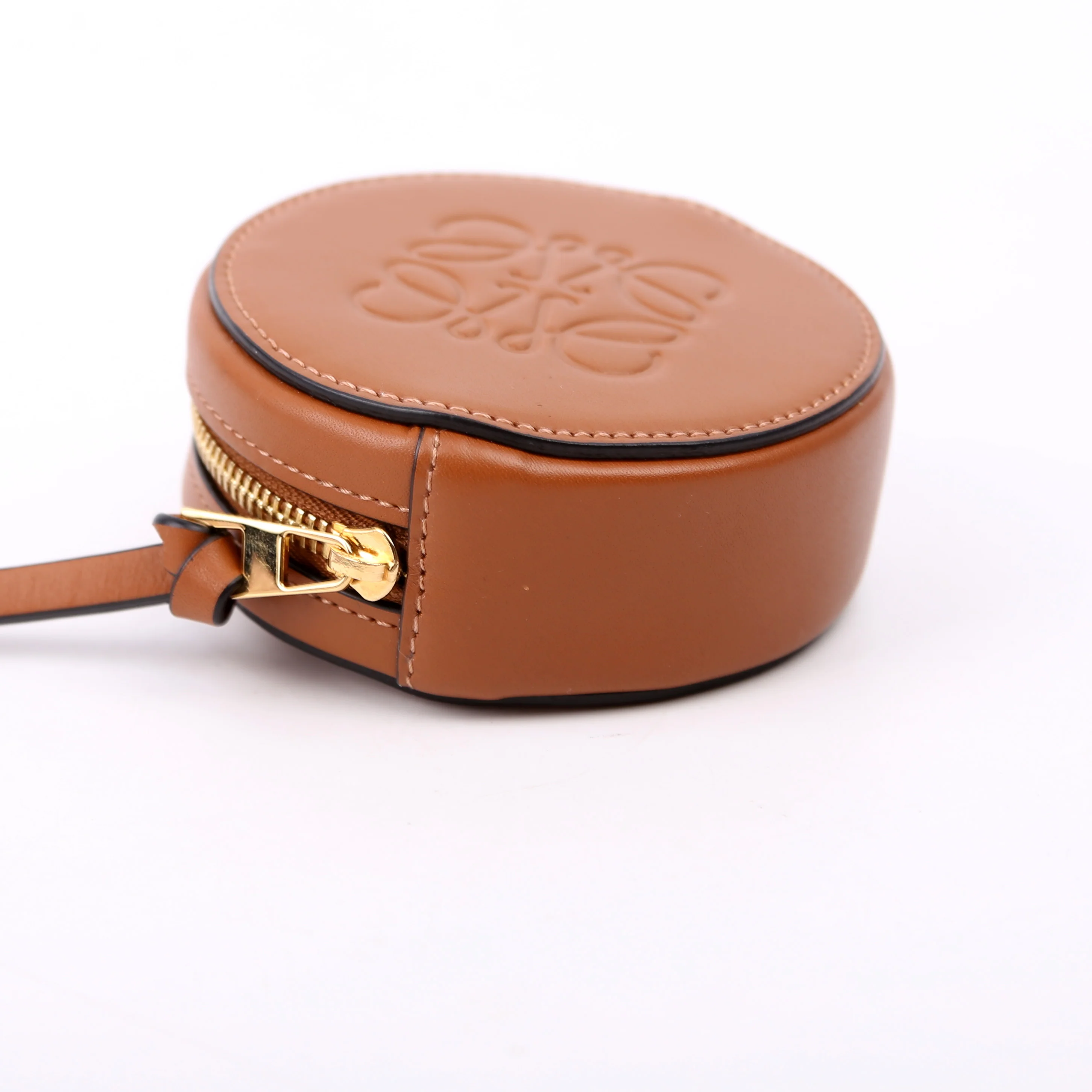 Mini Cookie Coin Pouch Calfskin Anagram Brown - Image 5