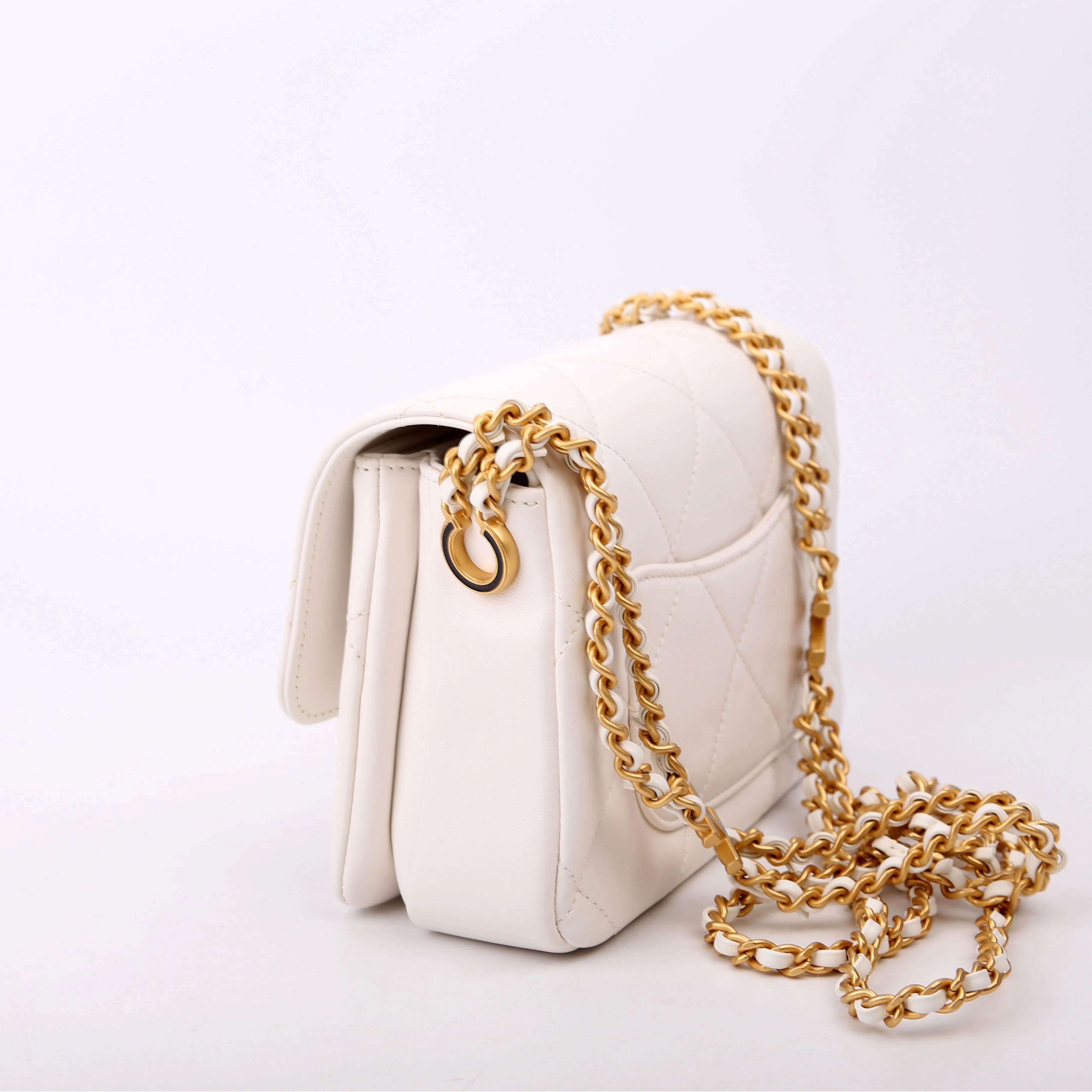 Mini Flap Bag RFID White - Image 4