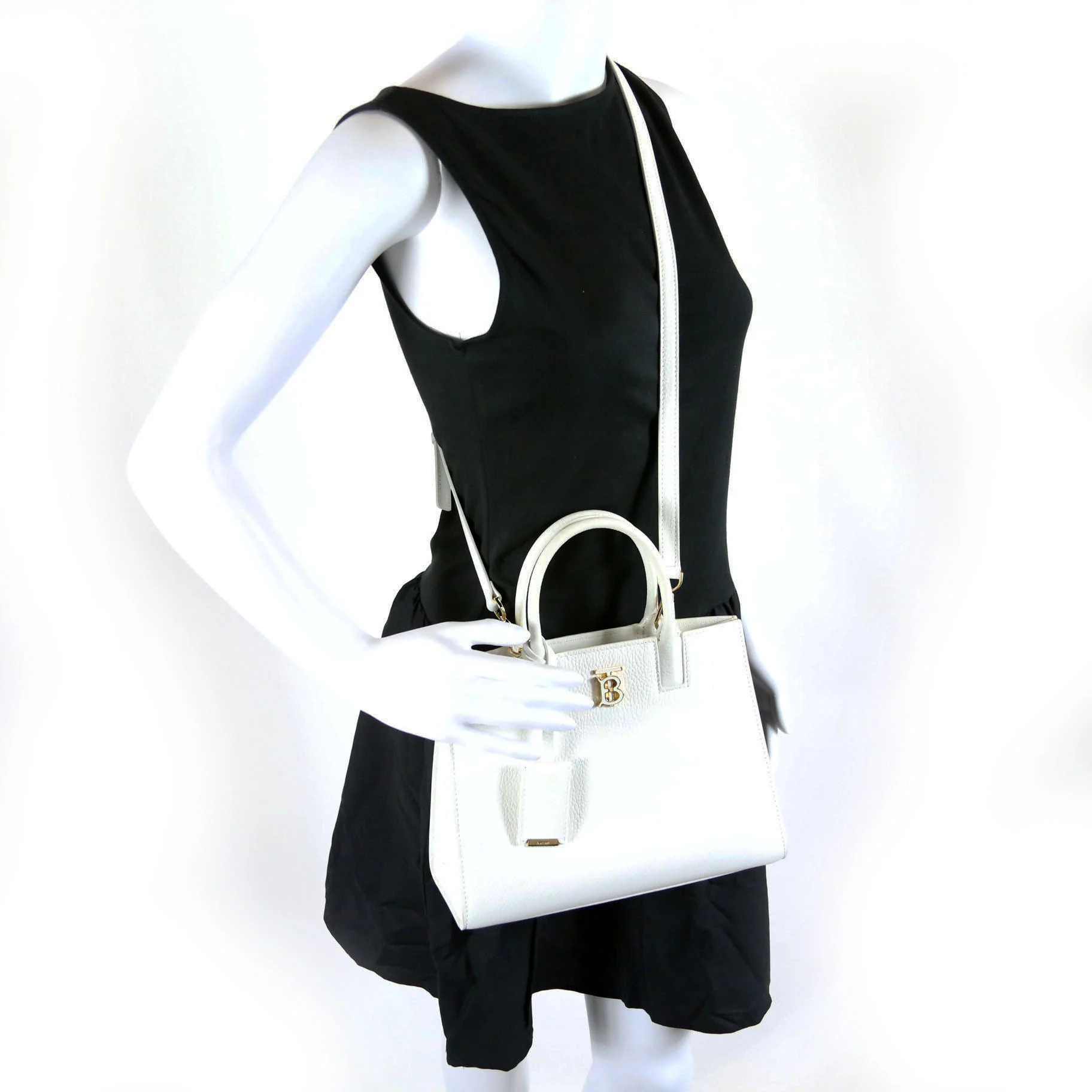 Mini Frances Tote Grain Leather White - Image 7