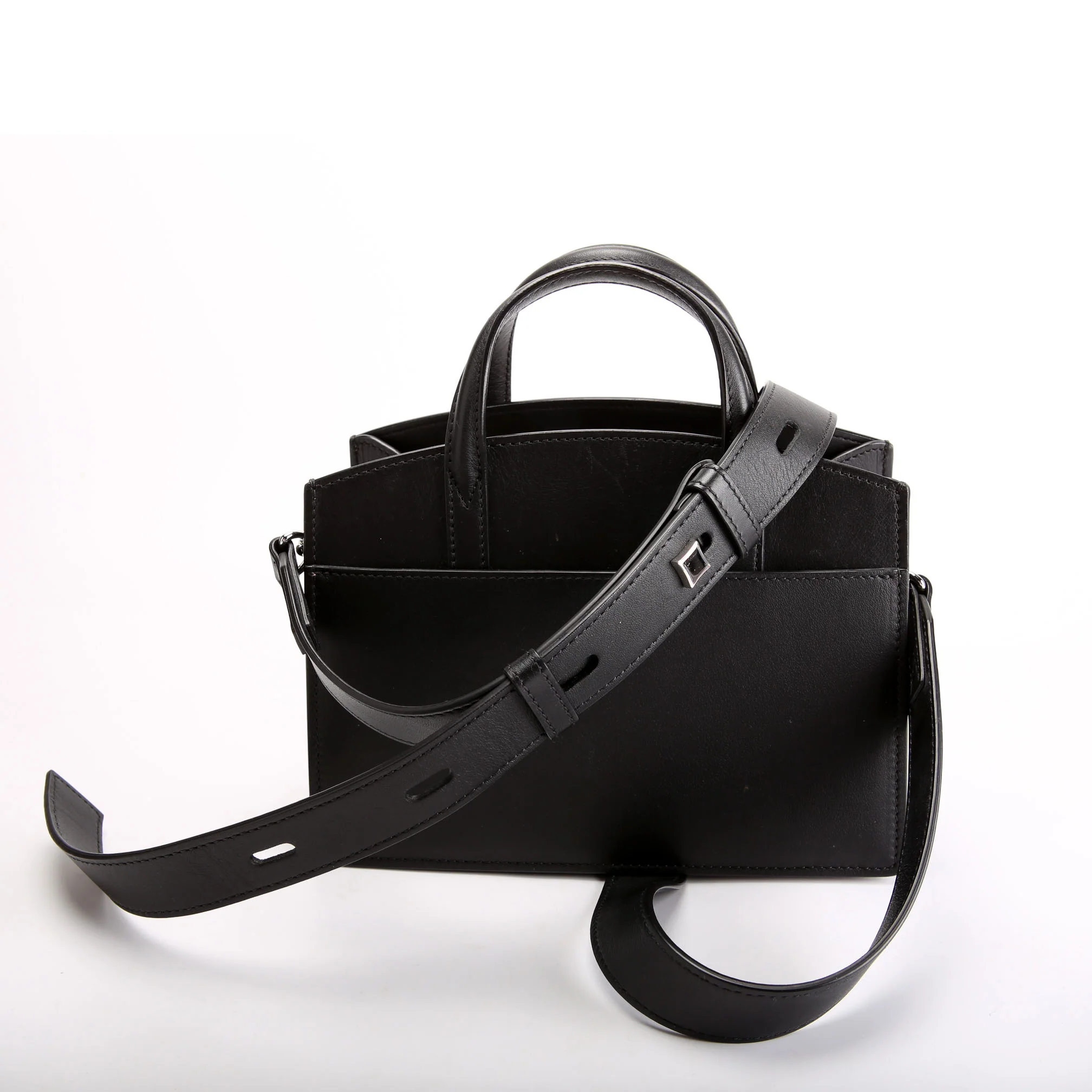 Mini Milano Tote Lux Calfskin Hair Black/Grey - Image 3