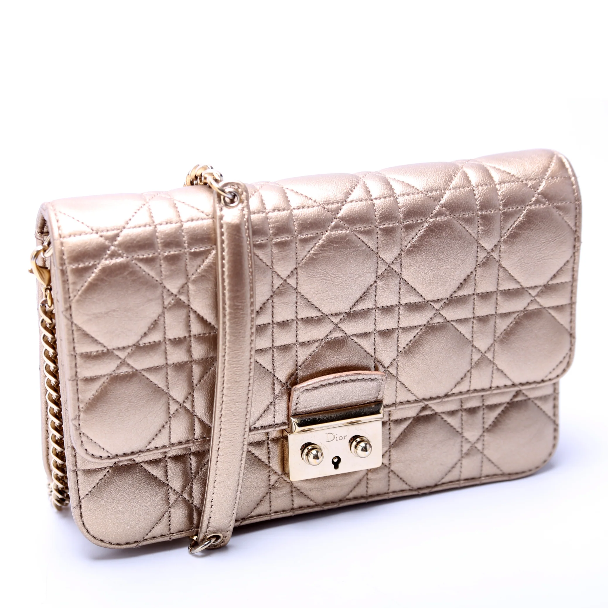 Miss Dior WOC Metallic Lambskin Cannage Gold - Image 2