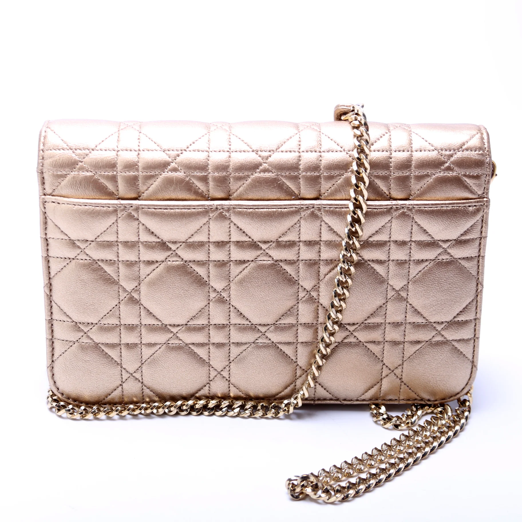 Miss Dior WOC Metallic Lambskin Cannage Gold - Image 3