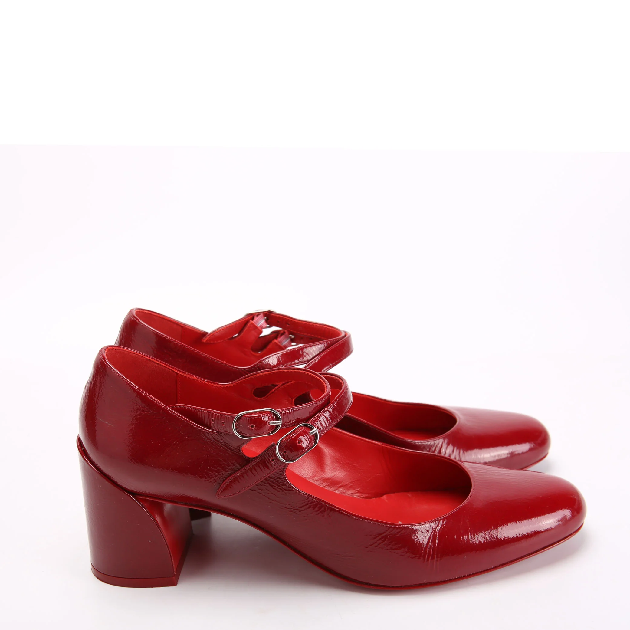 Miss Jane Patent 55MM Pumps Size 38.5 Red - Image 3