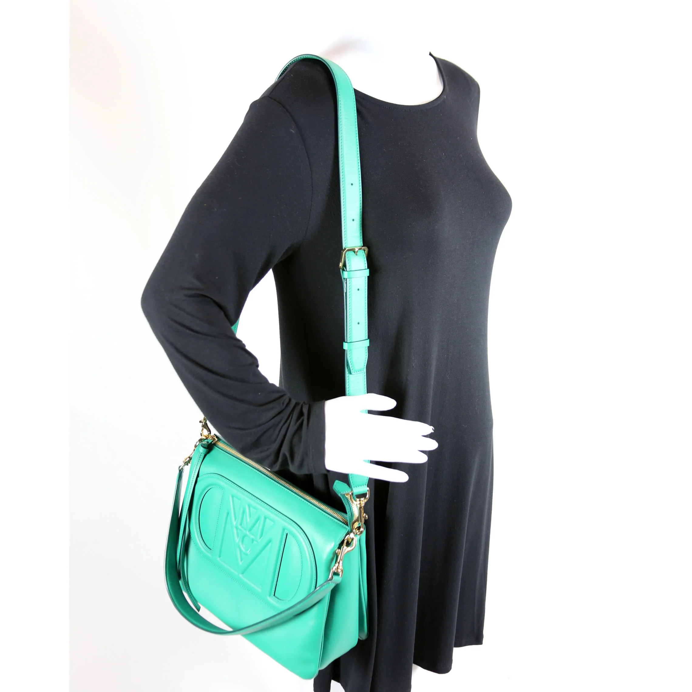 Mode Travia Medium Spanish Leather Shoulder Bag Green - Image 9