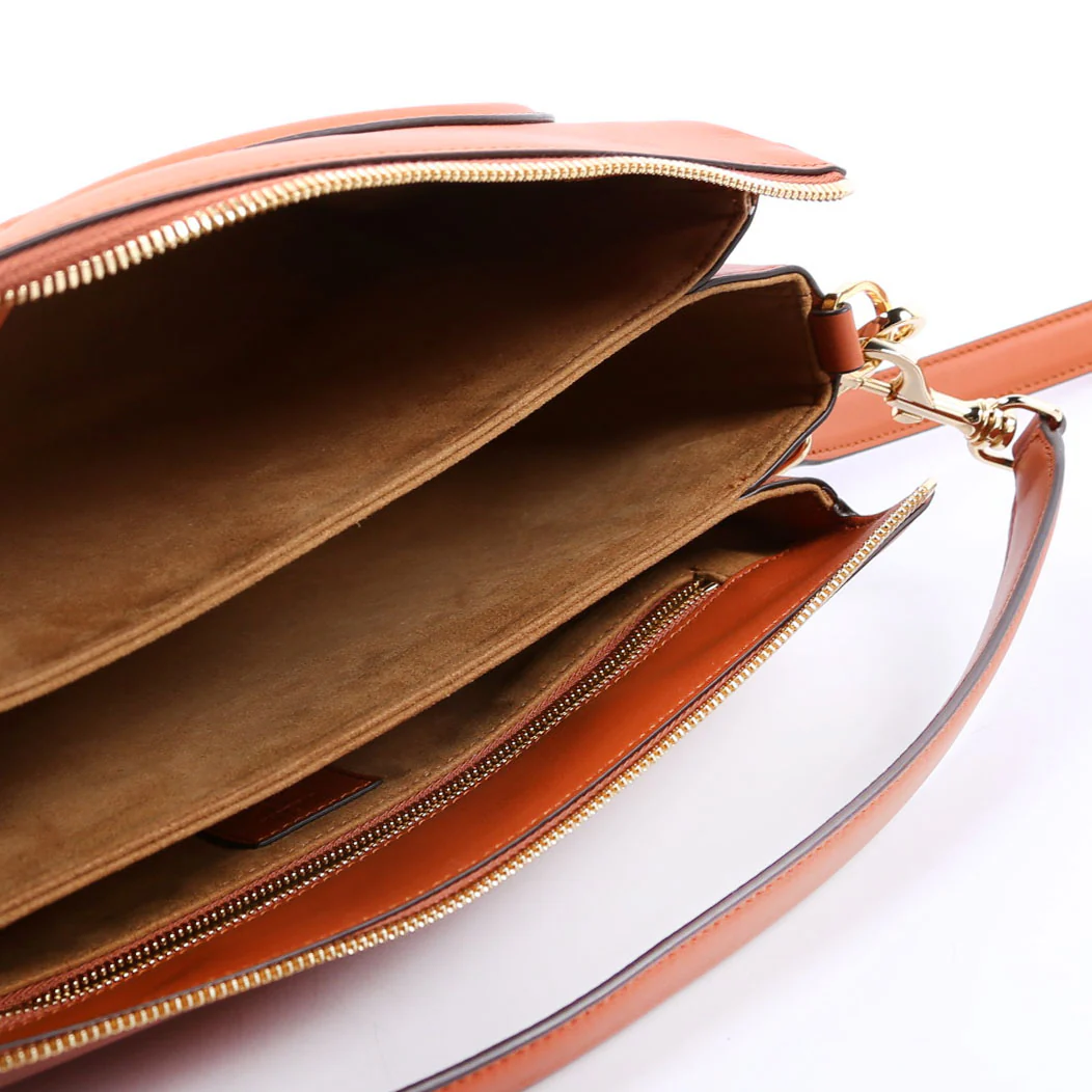 Mode Travia Small Spanish Leather Shoulder Bag Orange - Image 13