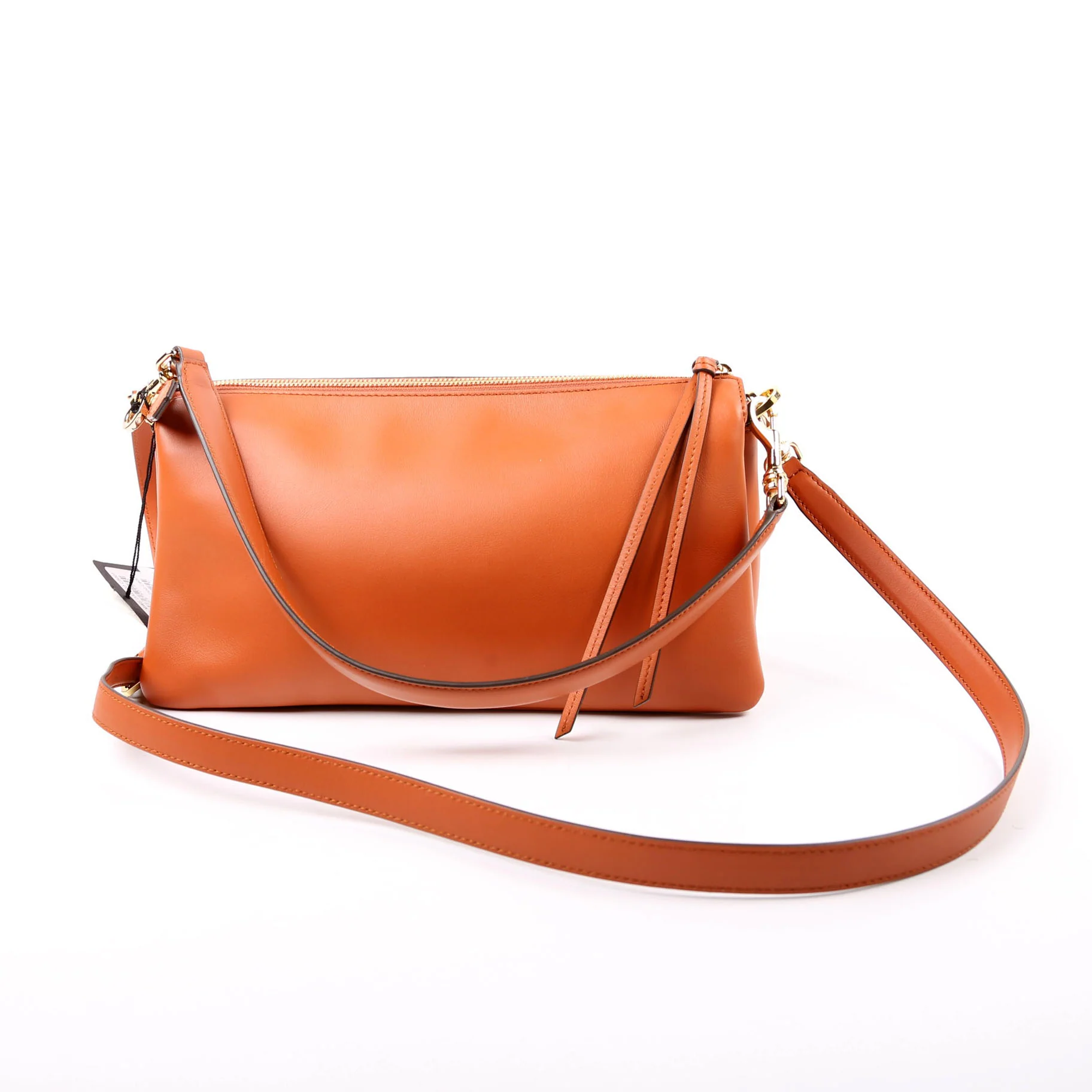 Mode Travia Small Spanish Leather Shoulder Bag Orange - Image 2