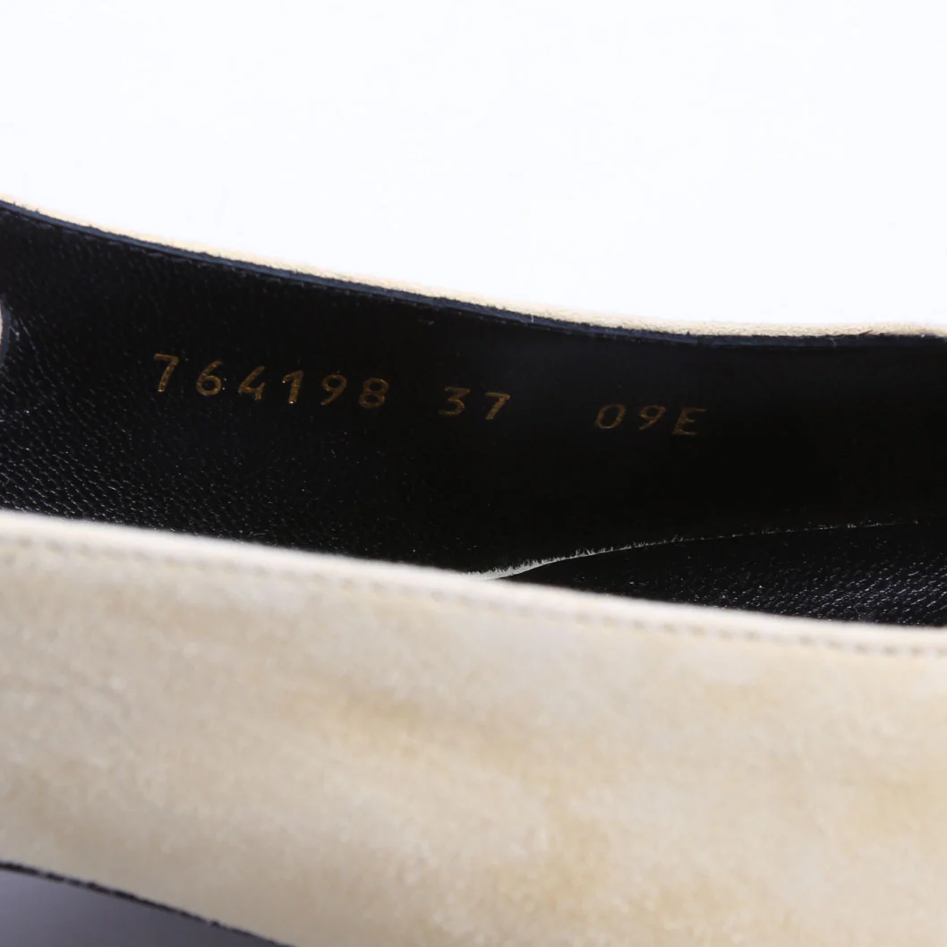 Mona Pointed Toe 45MM Kitten Heels Size 37 Tan/Gold - Image 7