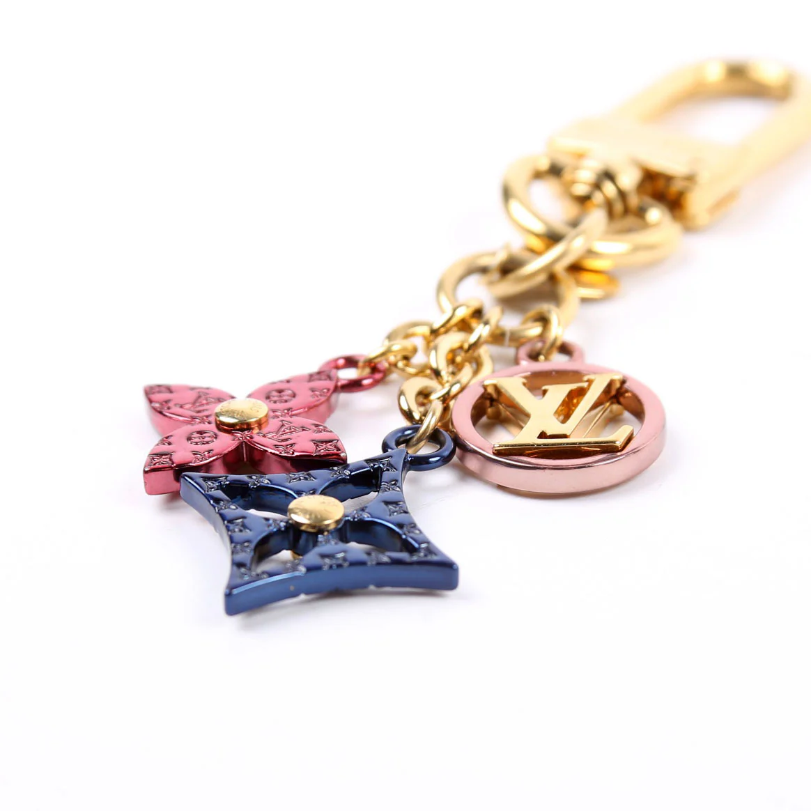 Monogram Flowers Bag Charm Gold/Multicolor - Image 2