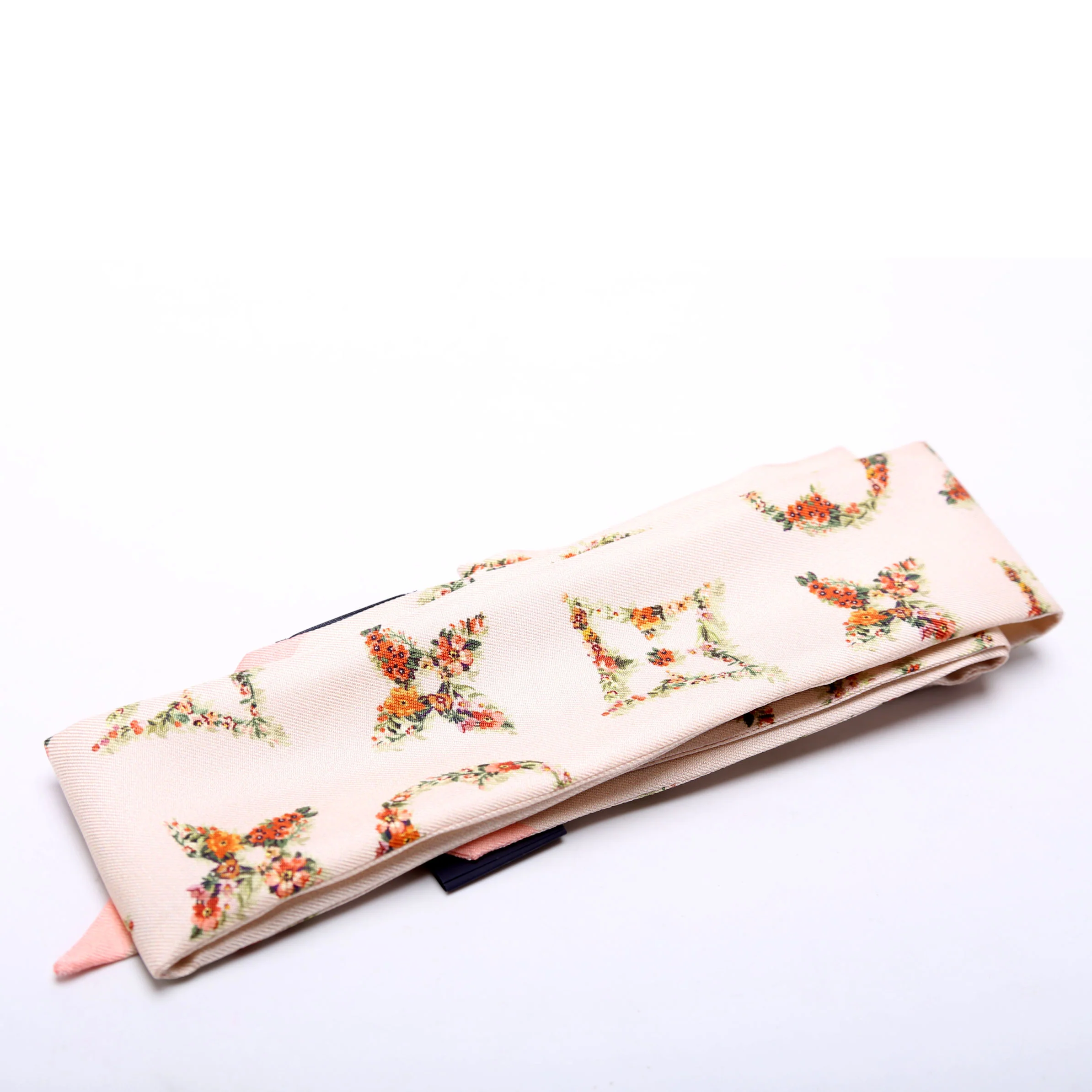 Monogram Flowers BB Silk Bandeau Scarf Pink - Image 2