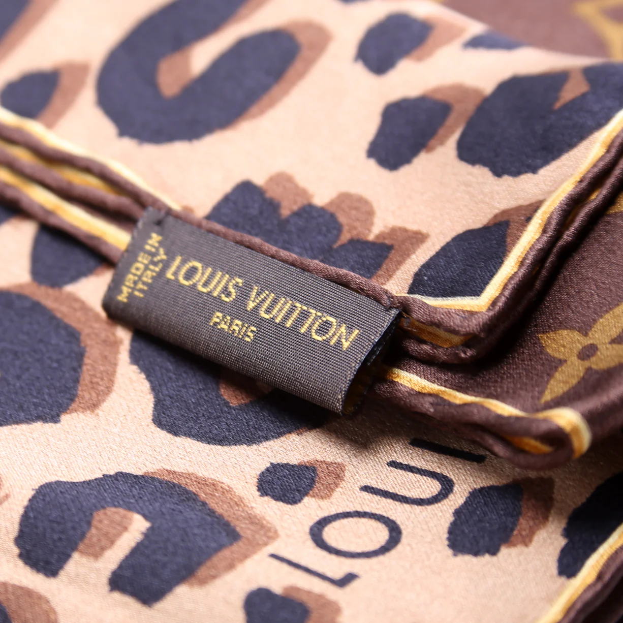 Monogram/Leopard Silk Square Scarf 66CM - Image 4