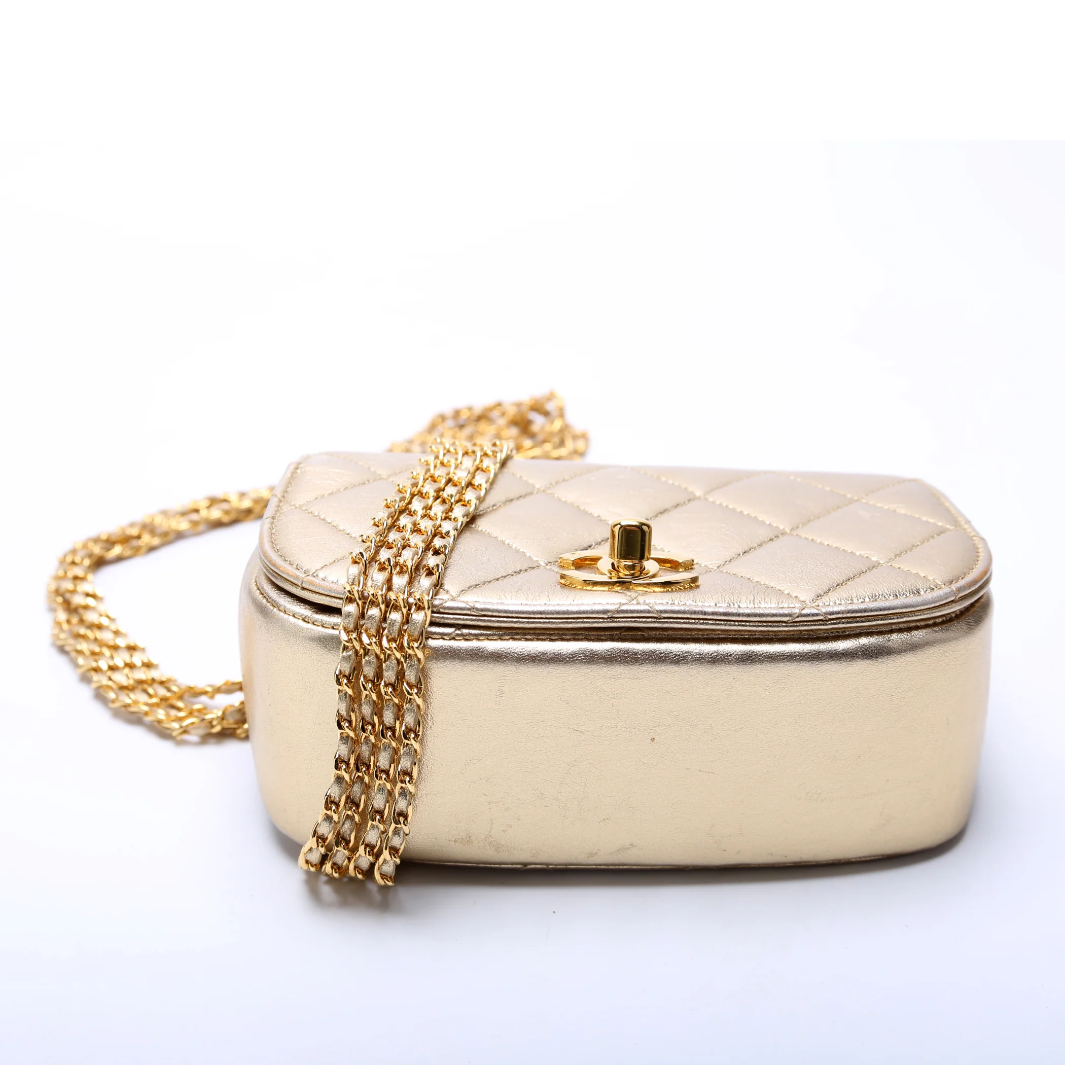 Multi Chain Flap Metallic Lambskin 3M Gold - Image 4