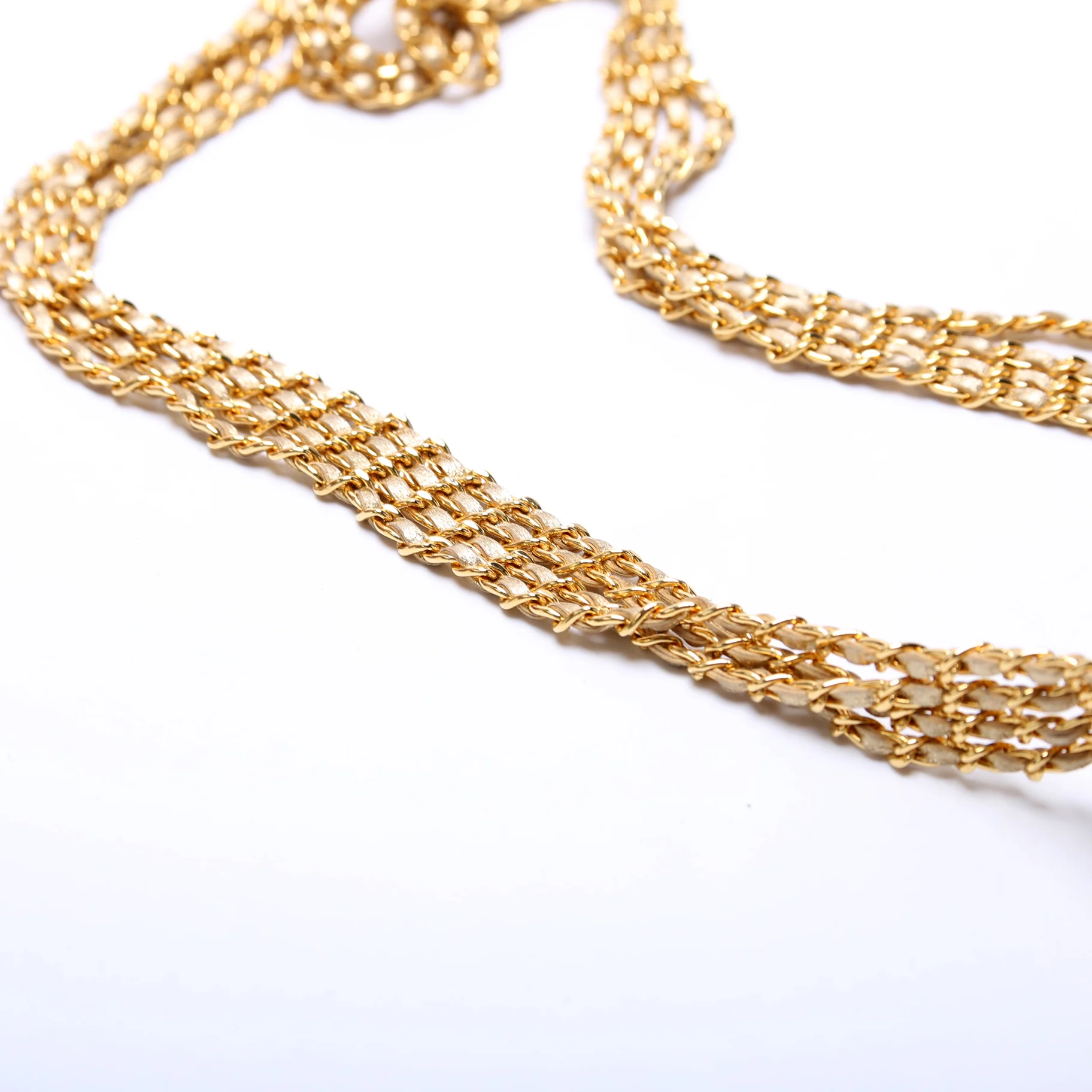 Multi Chain Flap Metallic Lambskin 3M Gold - Image 6