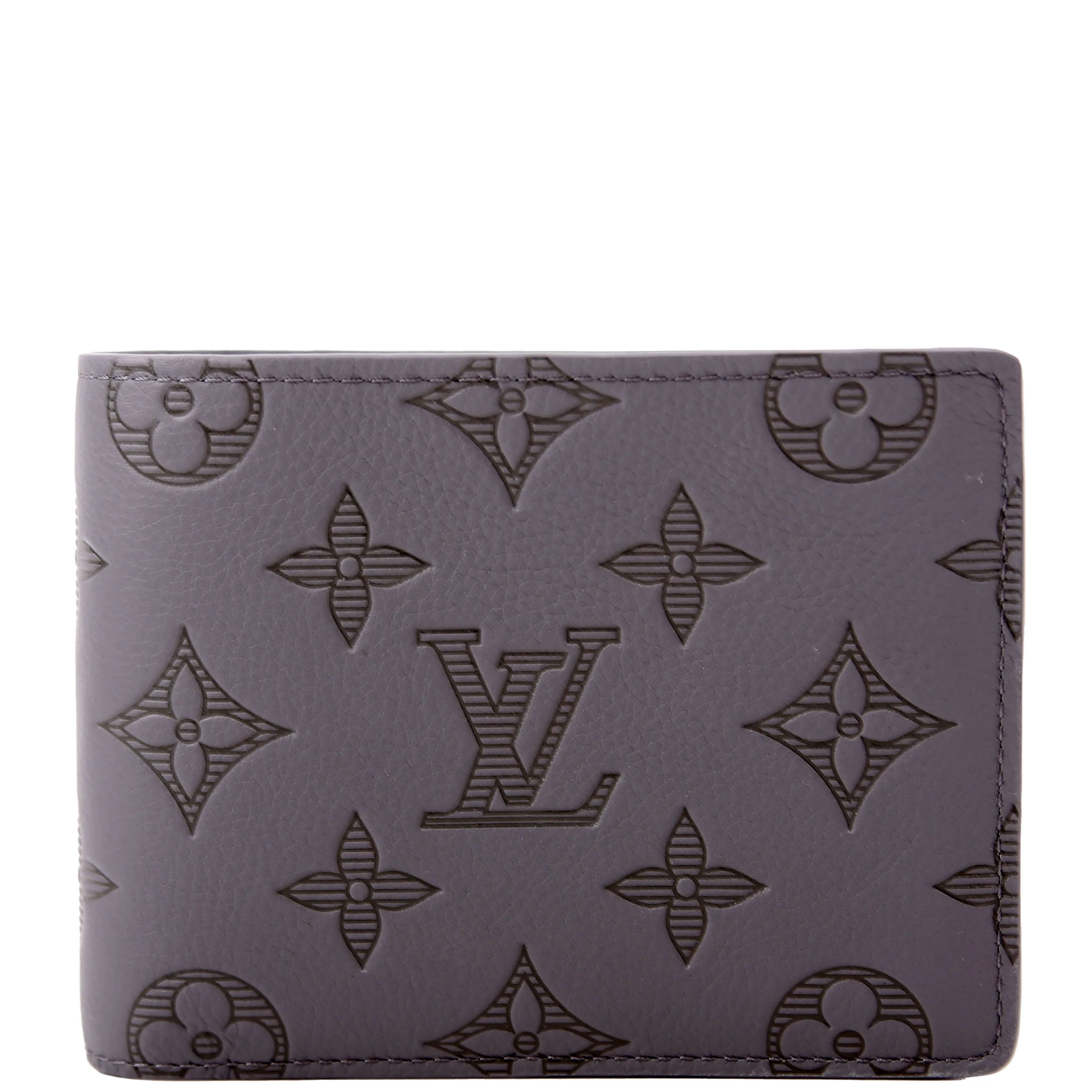 Multiple Wallet Shadow Monogram Leather Grey