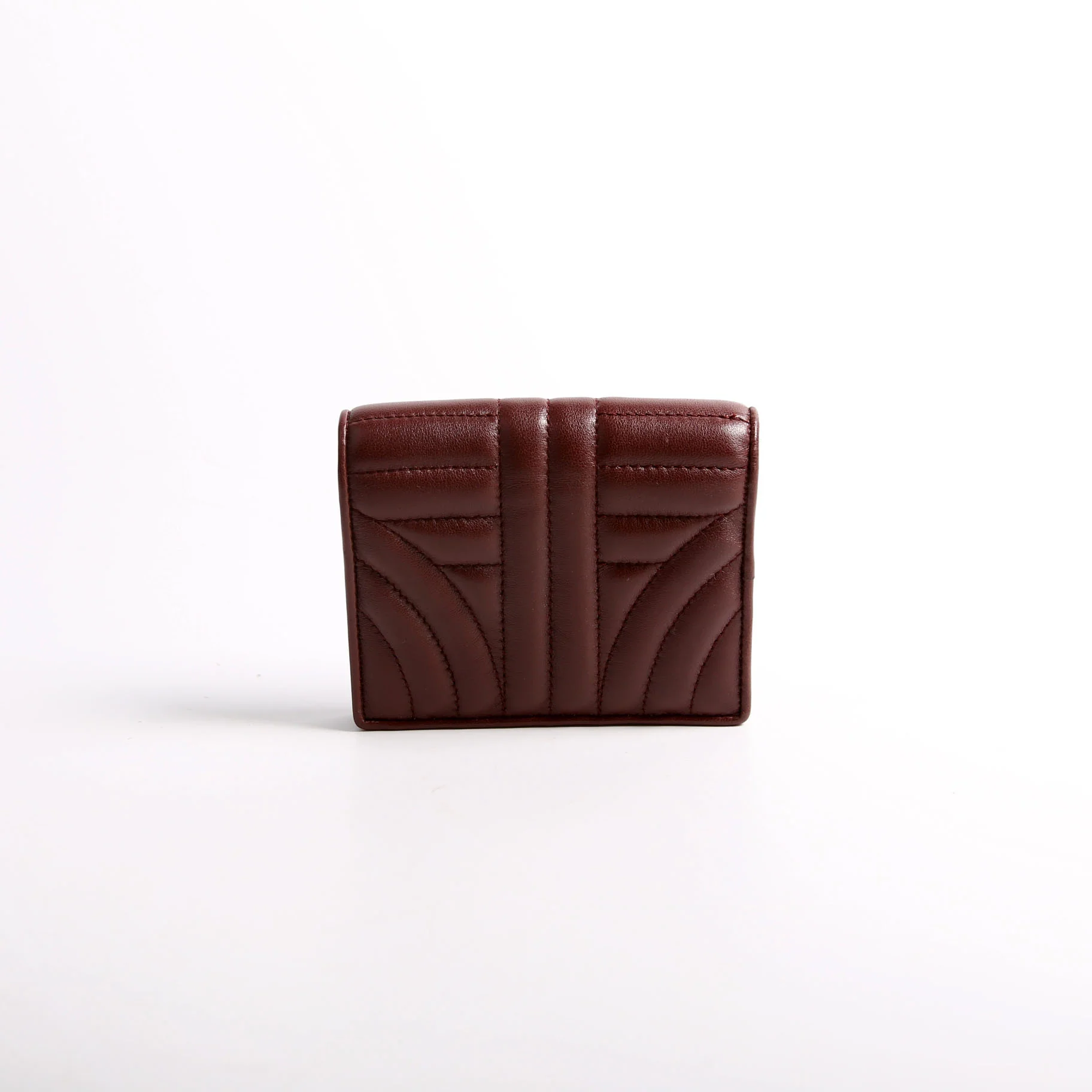 Nappa Impunture Small Wallet With Coin Pouch Burgundy - Image 2