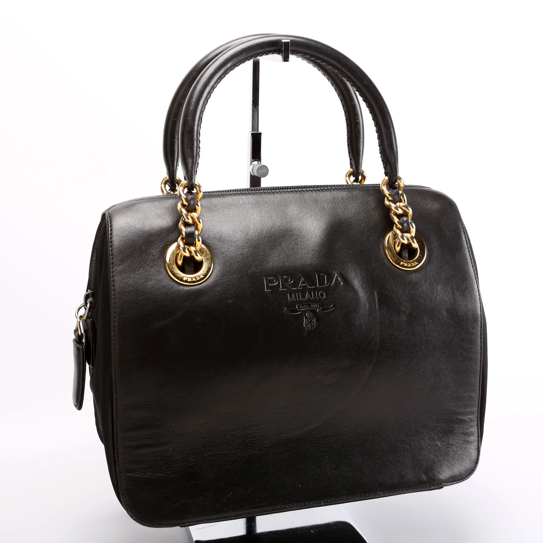 Nappa Leather Top Handle Chain Bag Vintage - Image 2