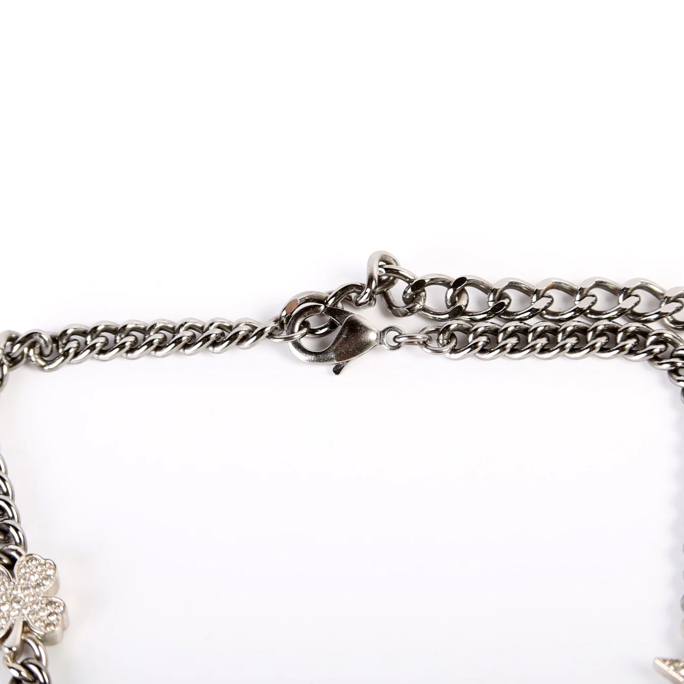 Crystal CC Lucky Charms Chain Choker Necklace - Image 3