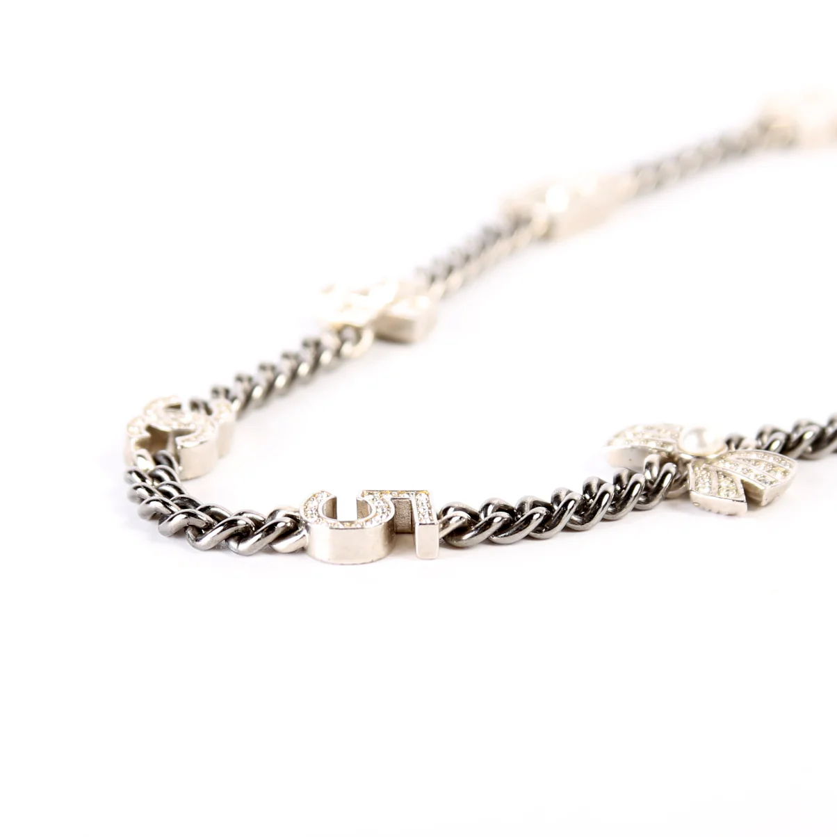 Crystal CC Lucky Charms Chain Choker Necklace - Image 4