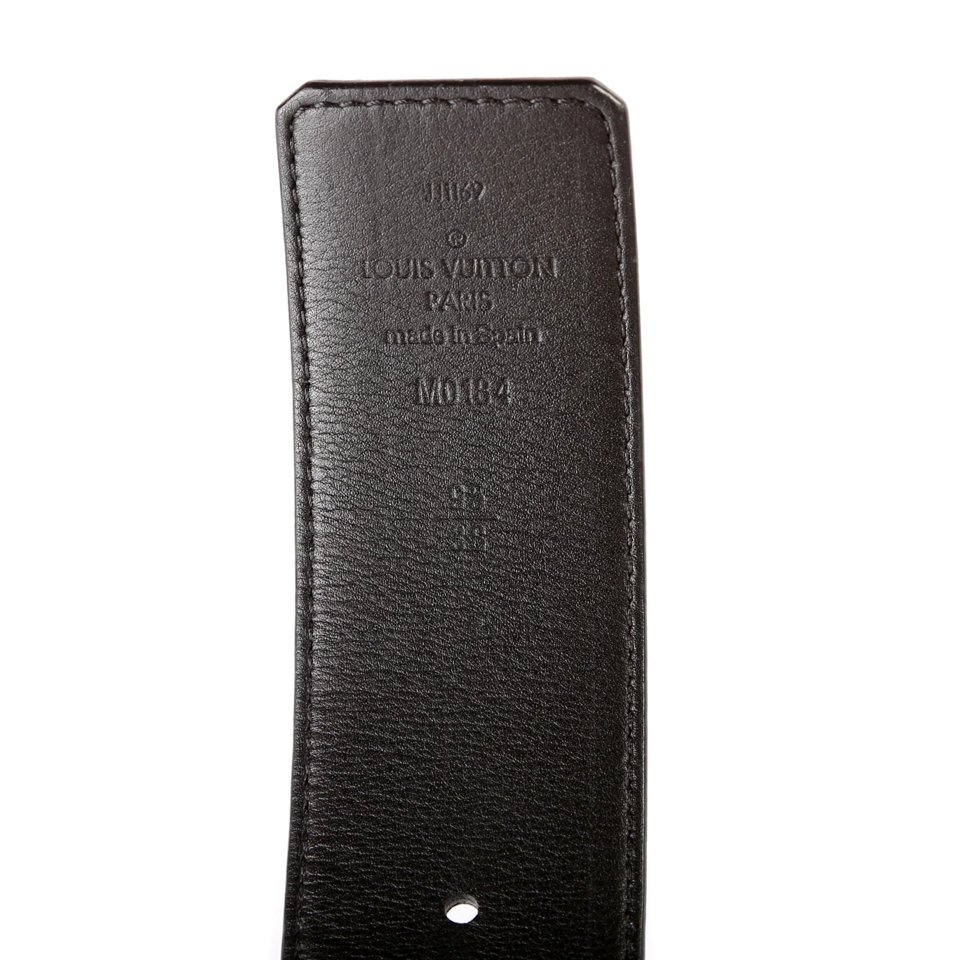 Neo Trunk Buckle Damier Graphite/Leather Reversible Belt Size 95/38 - Image 5