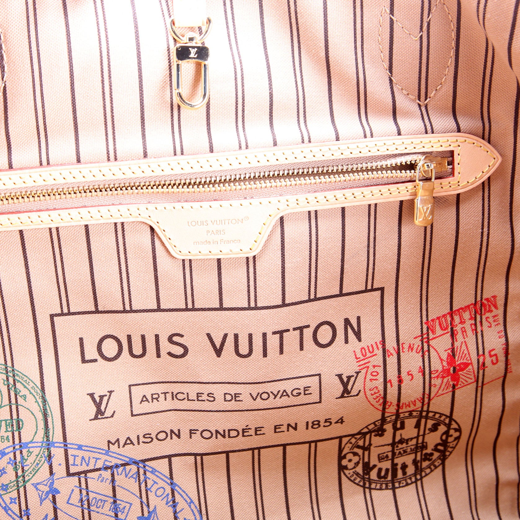 Neverfull GM Monogram Stamped Bando Inside Out - Image 14