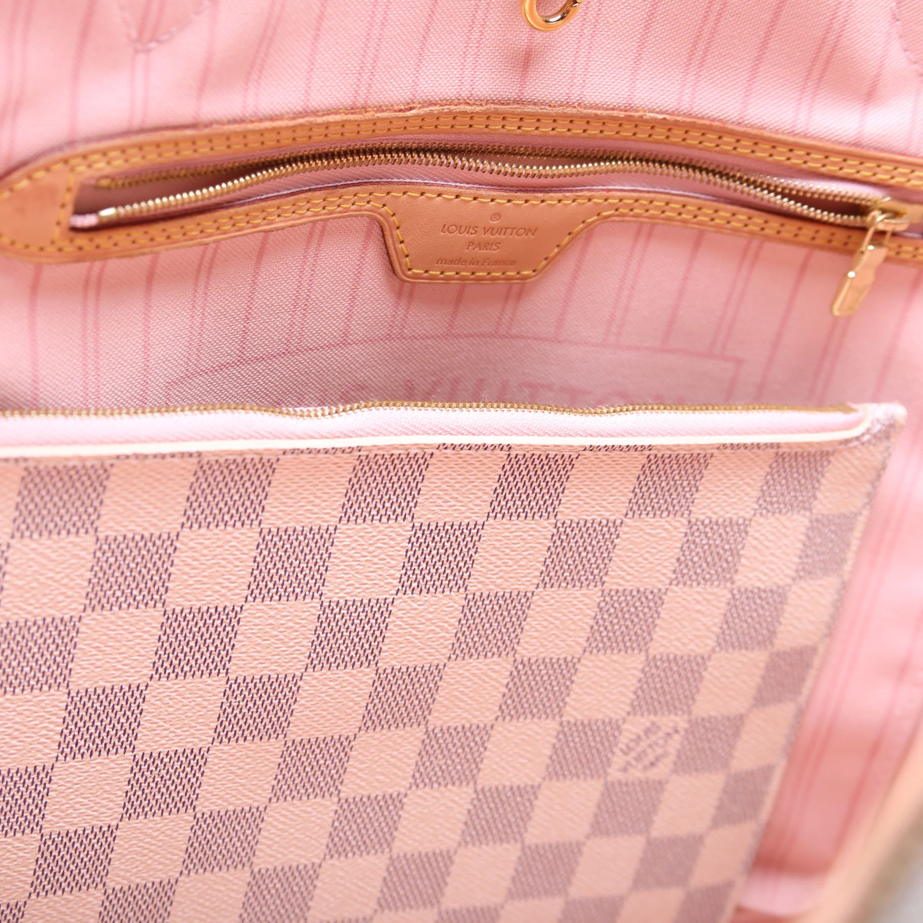 Neverfull W/Wallet MM Damier Azur Pink - Image 8