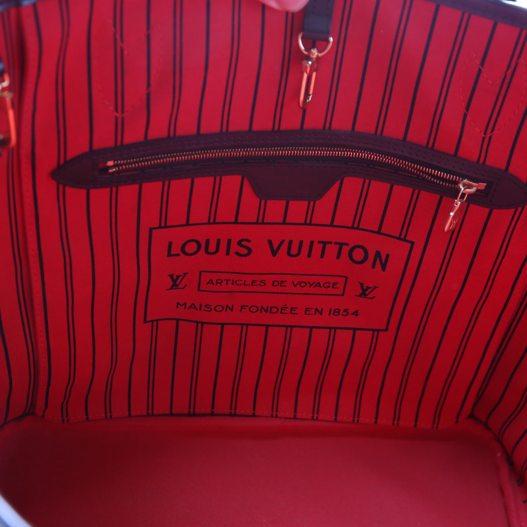 Neverfull W/Wallet MM Damier Ebene Red - Image 7