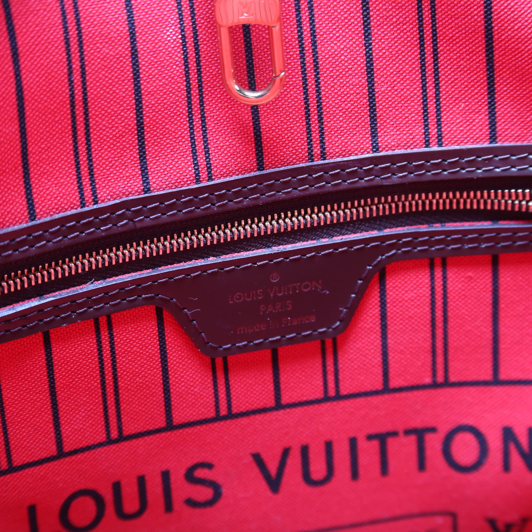 Neverfull W/Wallet MM Damier Ebene Red - Image 8