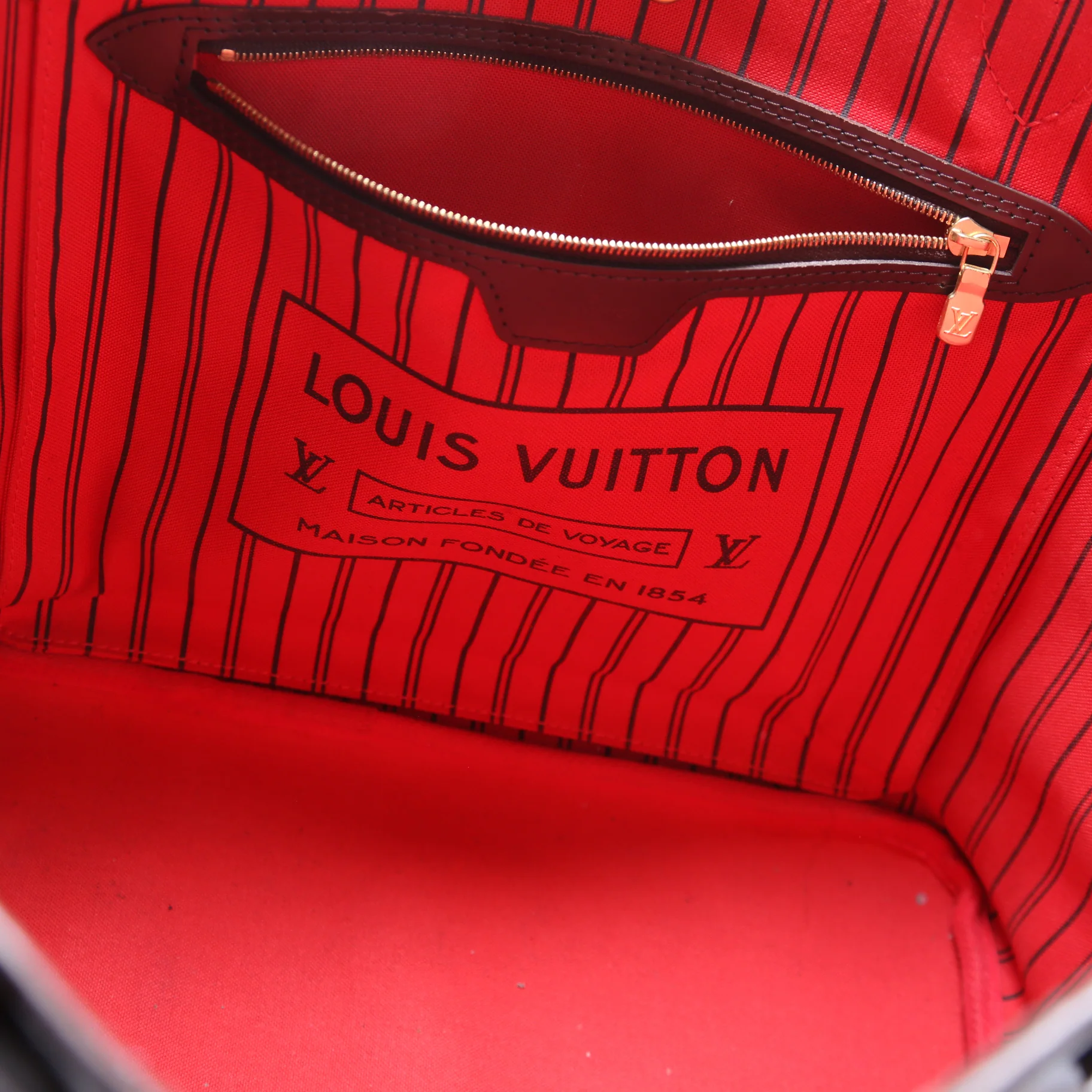 Neverfull W/Wallet MM Damier Ebene Red - Image 10