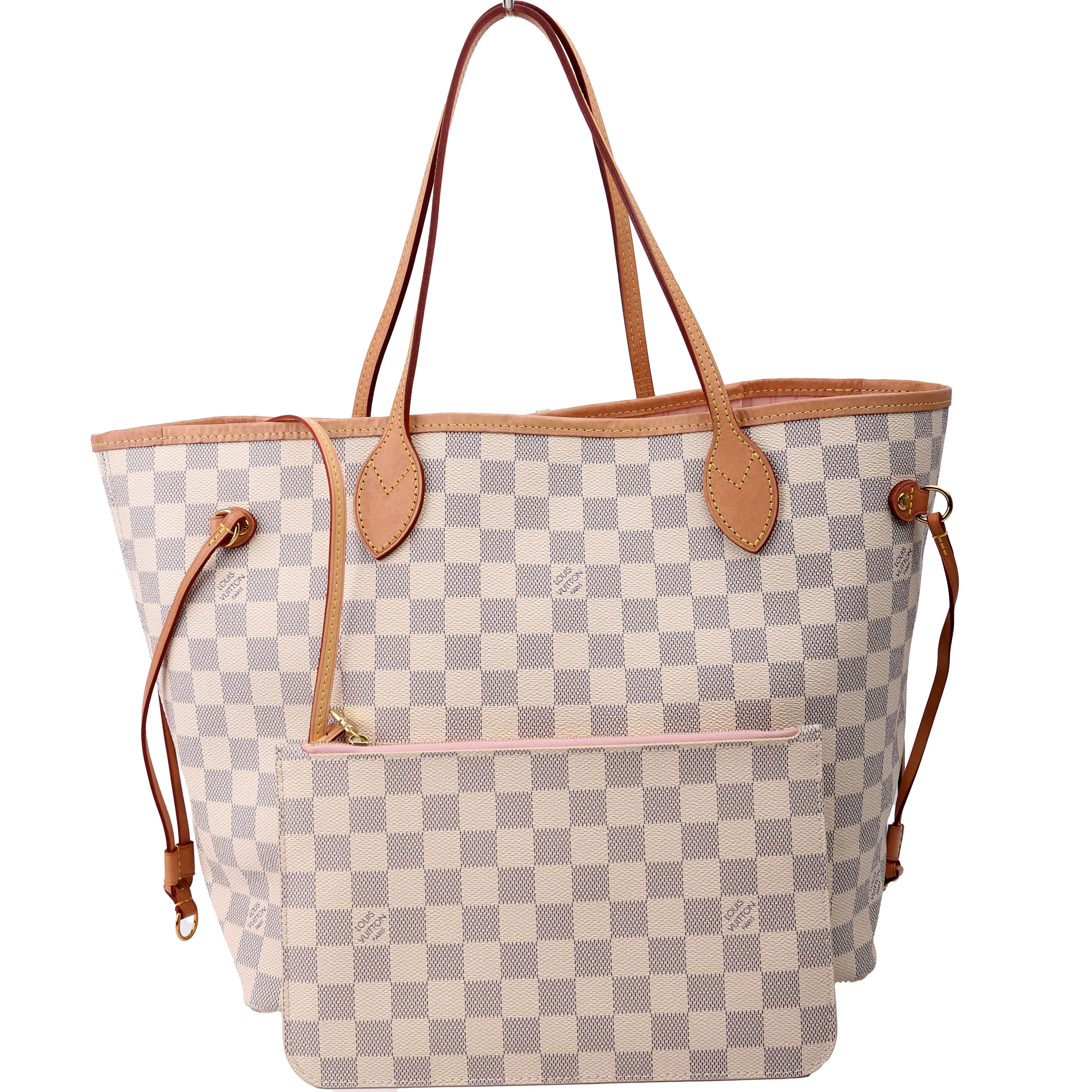 Neverfull With Wallet MM Damier Azur Pink