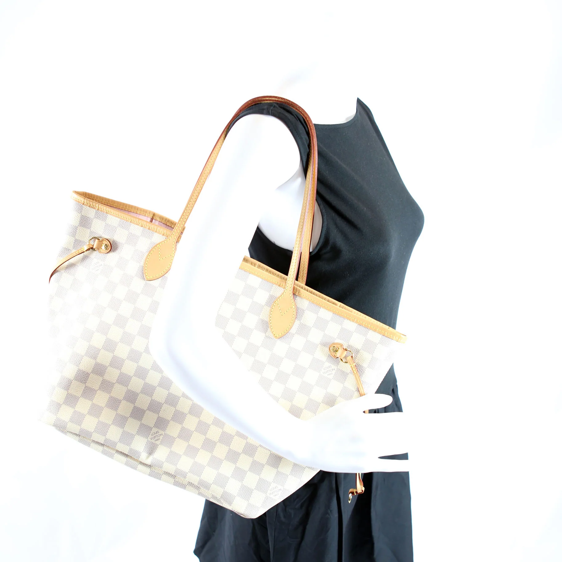 Neverfull With Wallet MM Damier Azur Pink - Image 11